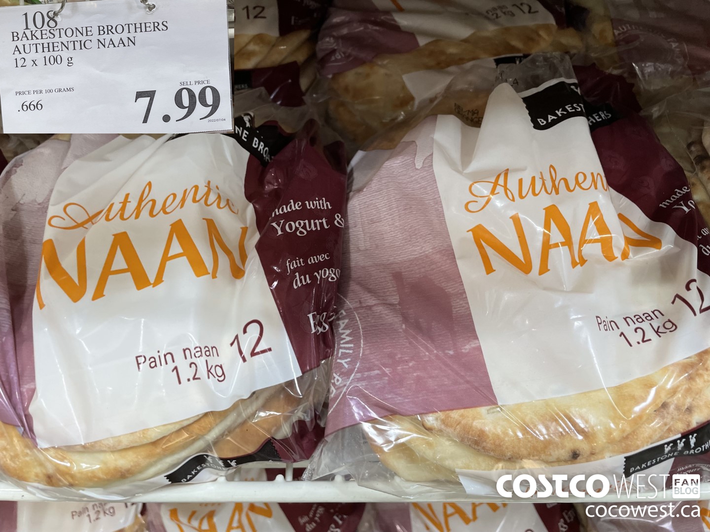 108 BAKESTONE BROTHERS AUTHENTIC NAAN 12 X 100 G $7.99