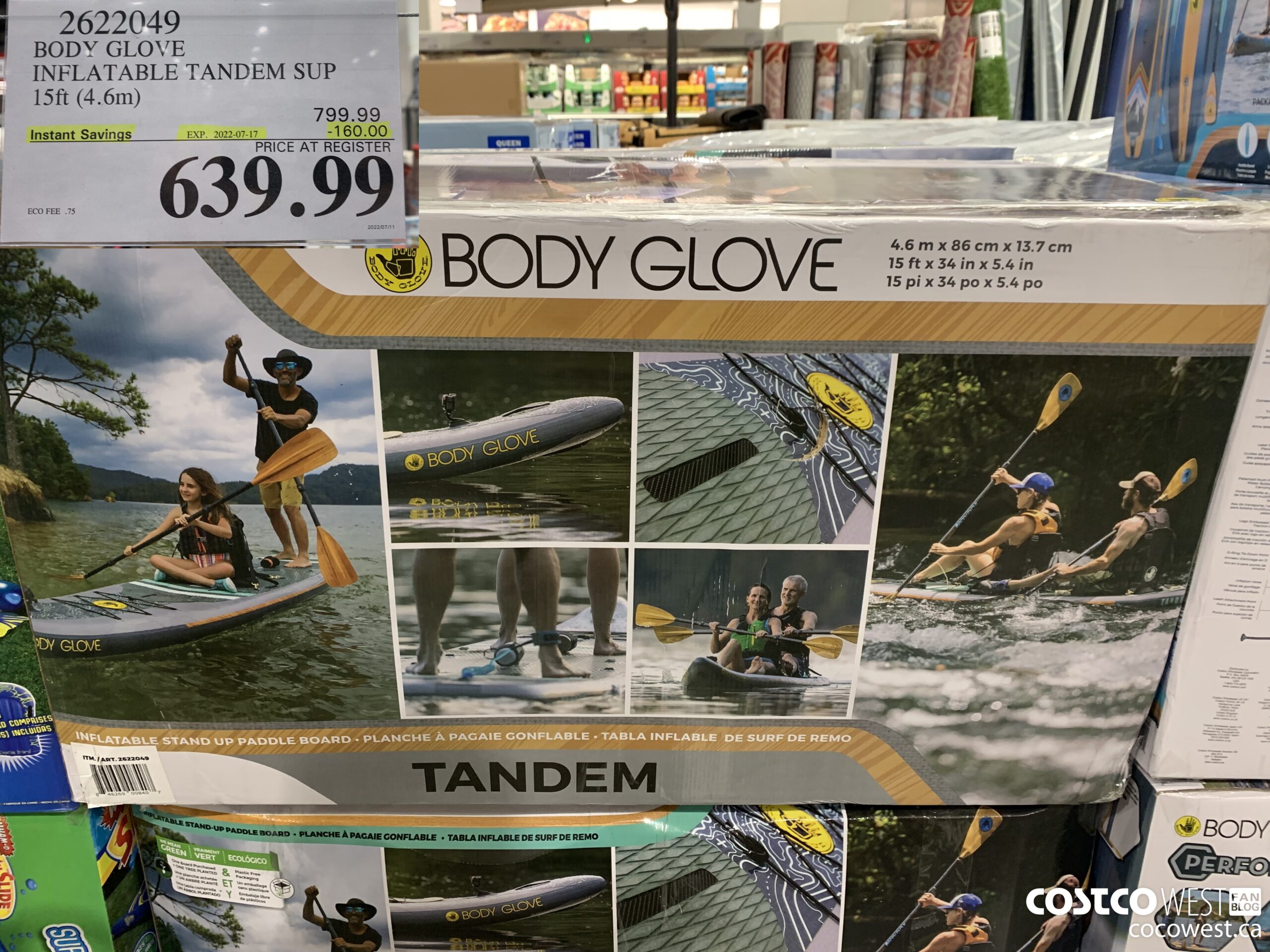 2622049 BODY GLOVE INFLATABLE TANDEM SUP 15FT (4.6M) ($160.00 INSTANT SAVINGS EXPIRES ON 2022-07-17) $639.99