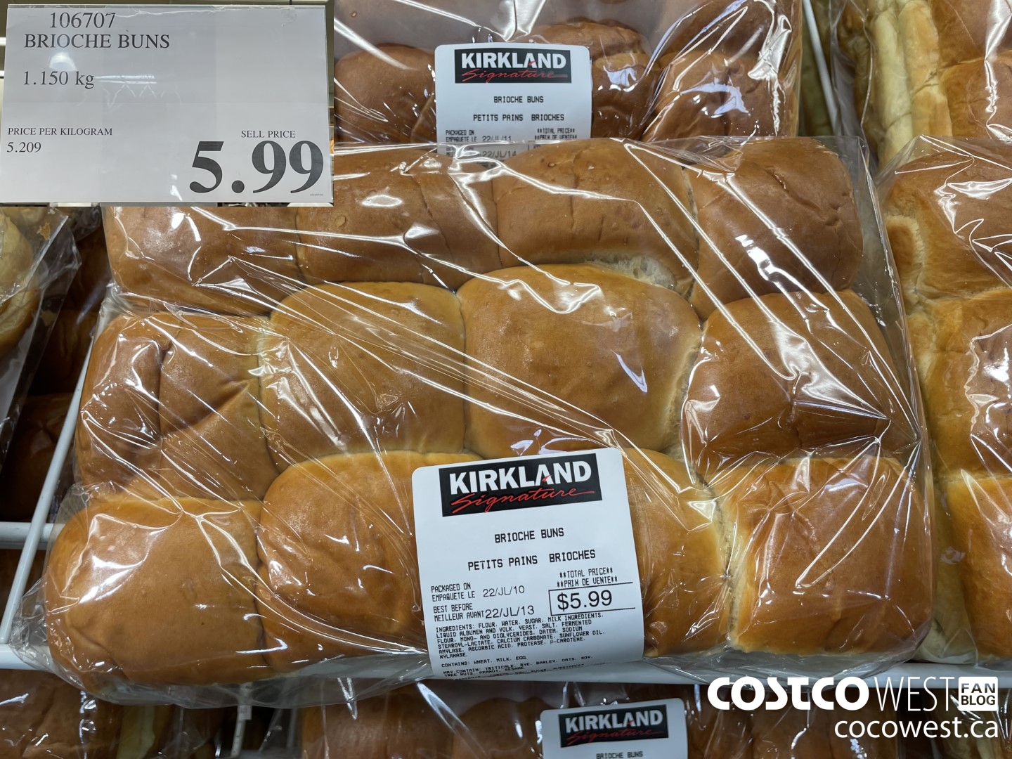 106707 BRIOCHE BUNS 1.150 kg $5.99