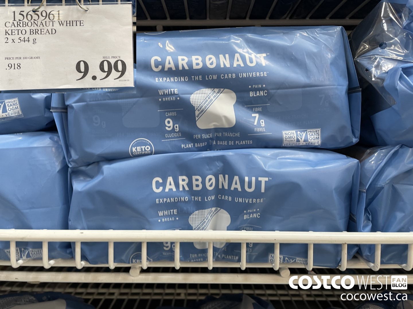 1565961 CARBONAUT WHITE KETO BREAD 2 x 544 g $9.99