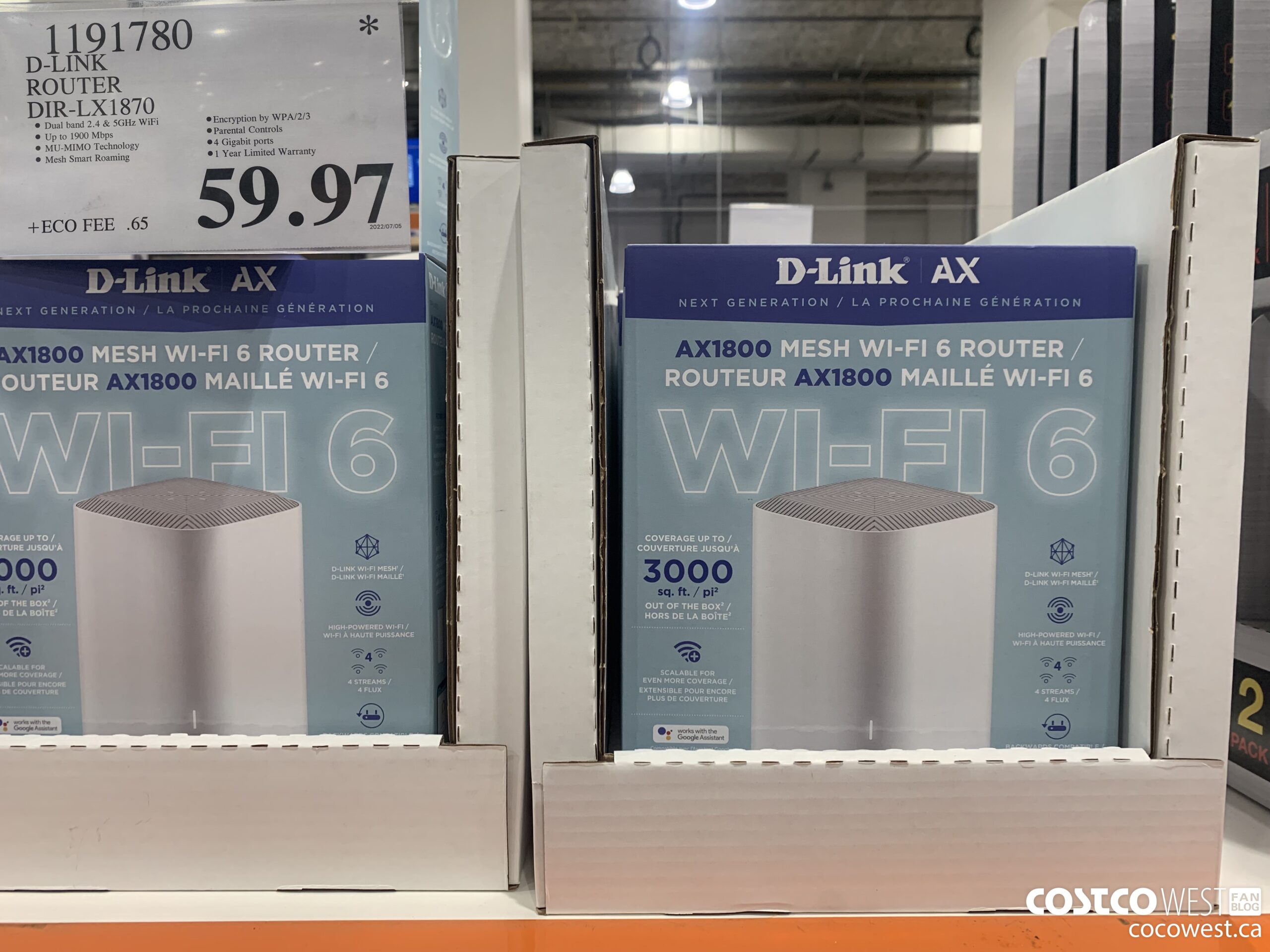 1191780 D-LINK ROUTER DIR-LX1870 $59.97