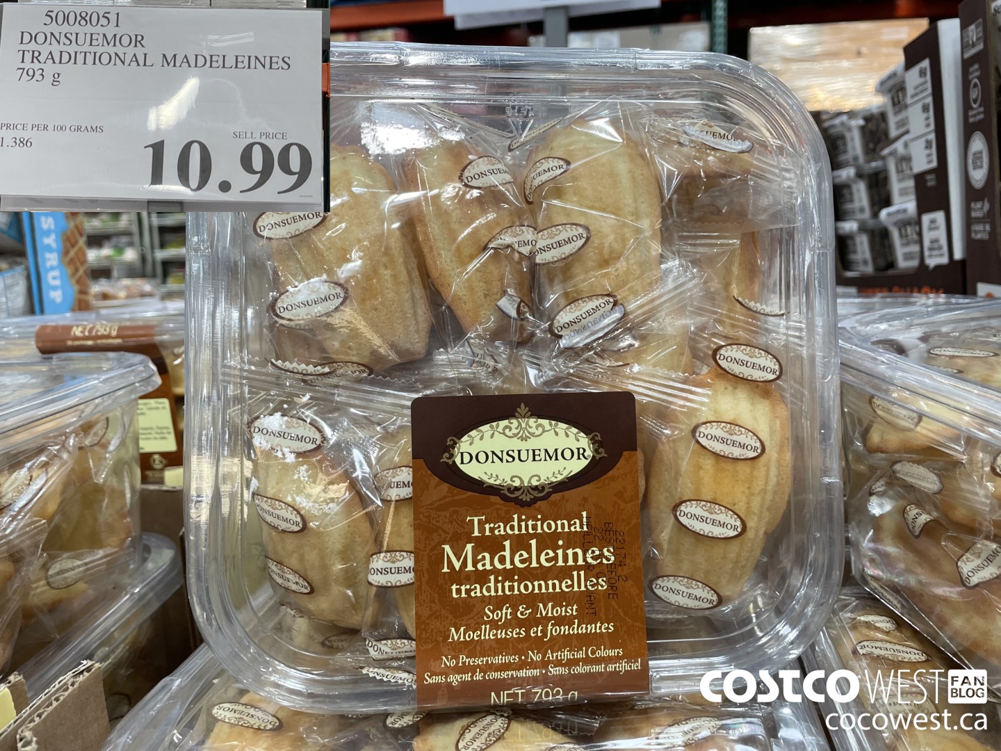 5008051 DONSUEMOR TRADITIONAL MADELEINES 793 g $10.99