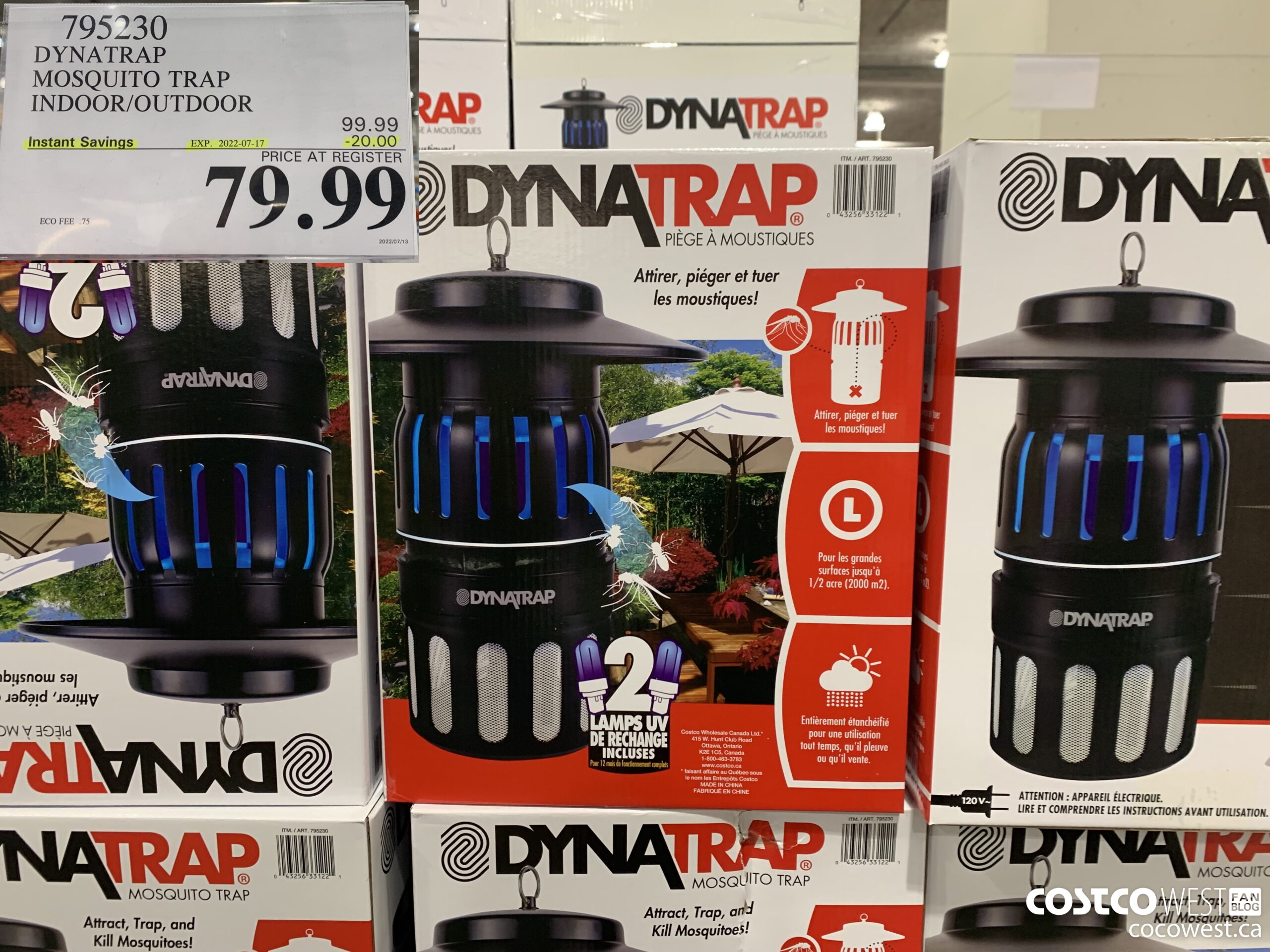 795230 DYNATRAP MOSQUITO TRAP INDOOR/OUTDOOR ($20.00 INSTANT SAVINGS EXPIRES ON 2022-07-17) $79.99