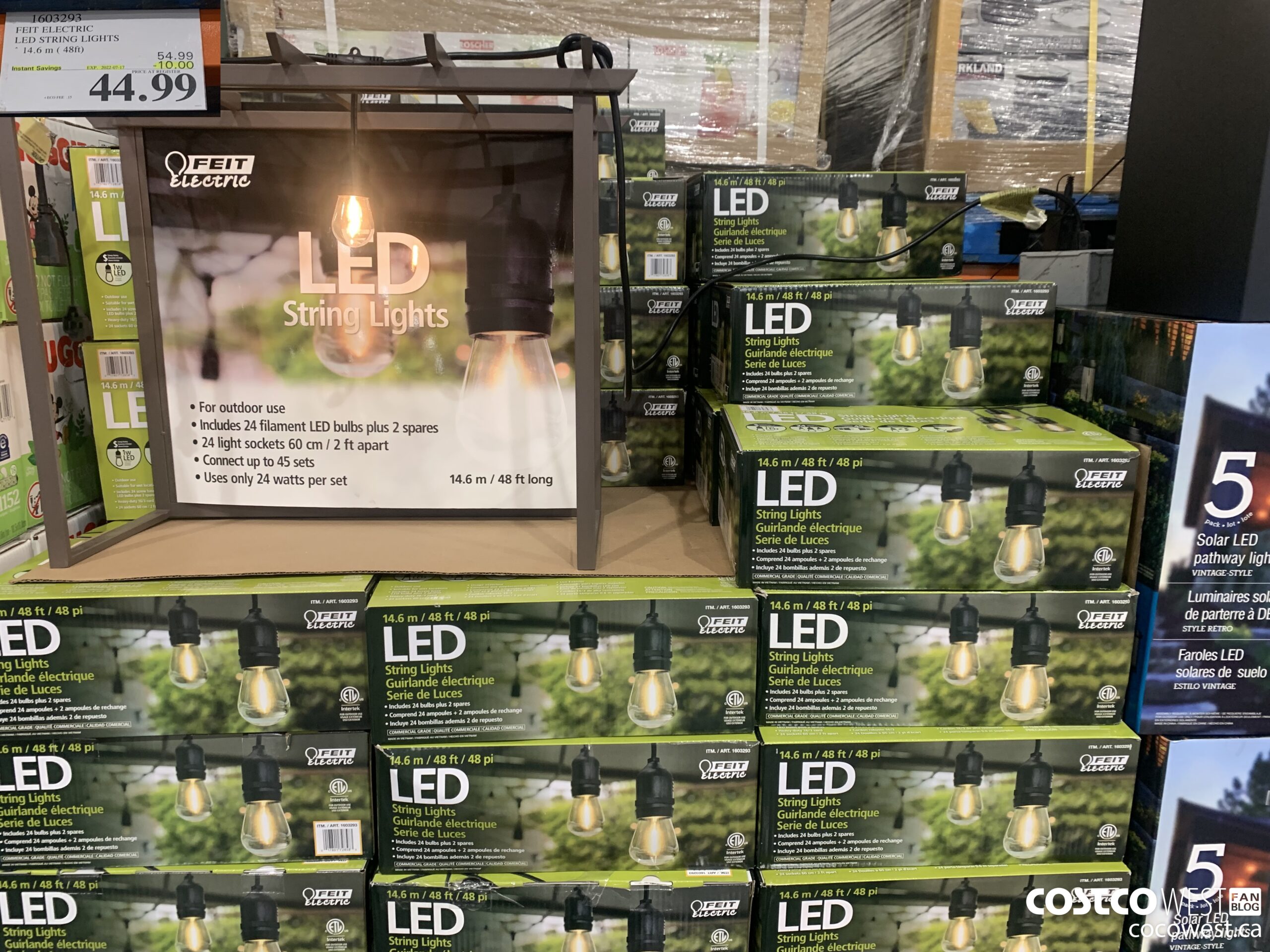 1603293 FEIT ELECTRIC LED STRING LIGHTS 14.6 M (48FT) ($10.00 INSTANT SAVINGS EXPIRES ON 2022-07-17) $44.99