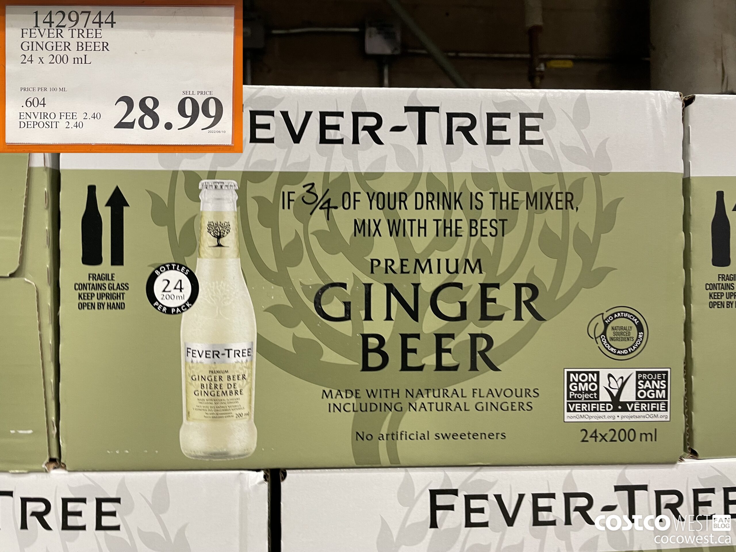 1429744 FEVER TREE GINGER BEER 24 X 200 ML $28.99