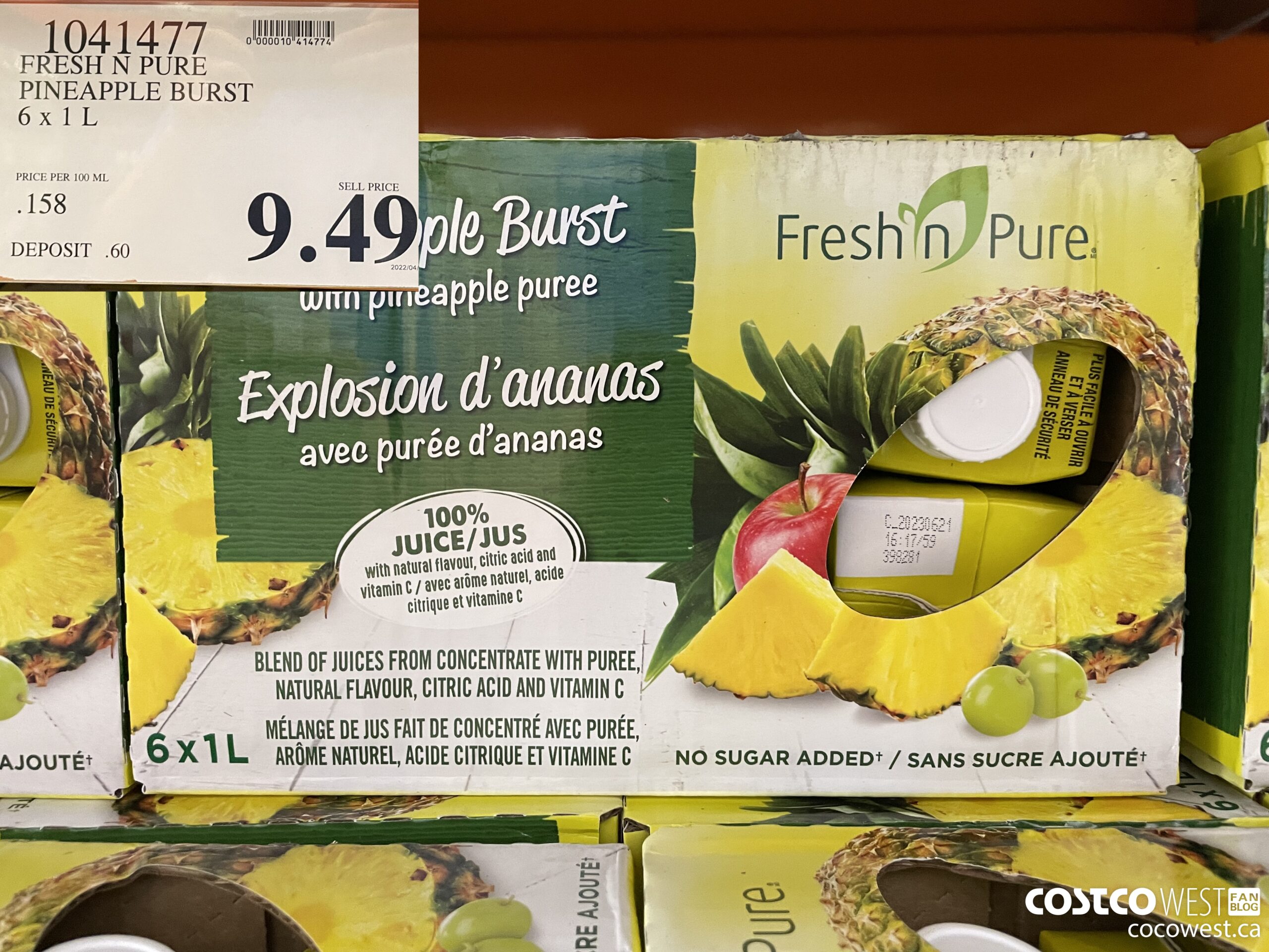 1041477 FRESH N PURE PINEAPPLE BURST 6 x 1 L $9.49