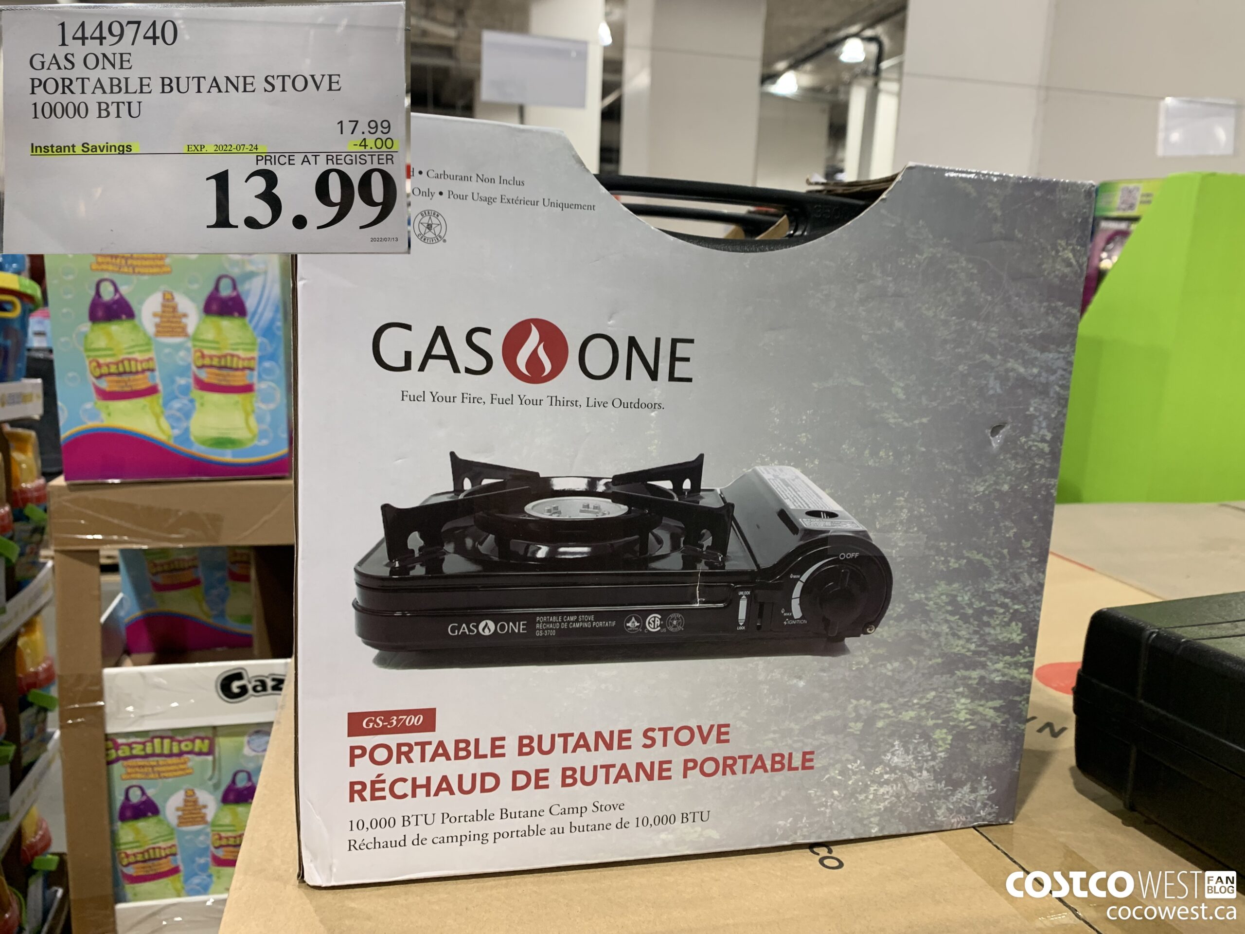 1449740 GAS ONE PORTABLE BUTANE STOVE 10000 BTU ($4.00 INSTANT SAVINGS EXPIRES ON 2022-07-24) $13.99
