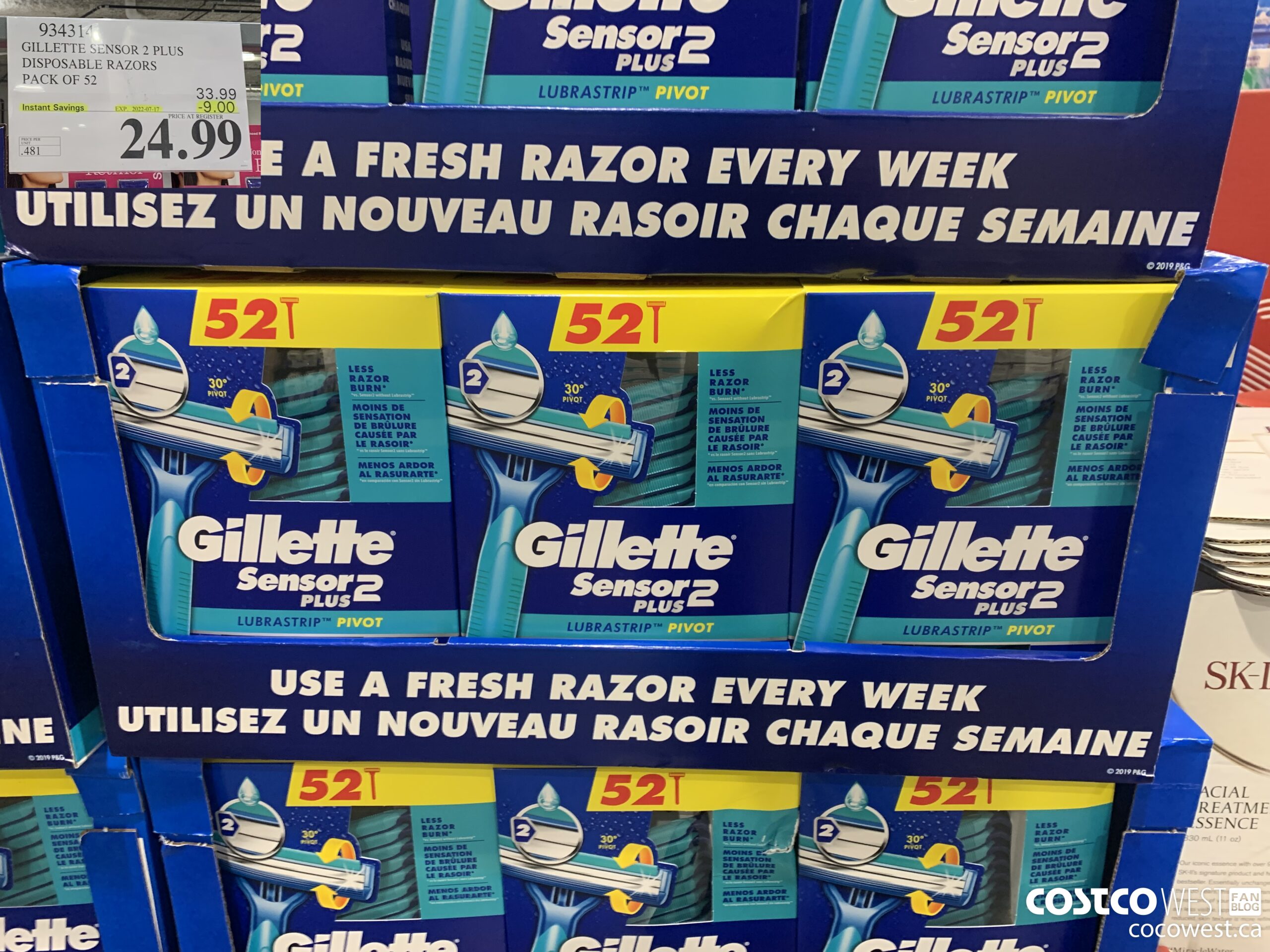934314 GILLETTE SENSOR 2 PLUS DISPOSABLE RAZORS PACK OF 52 ($9.00 INSTANT SAVINGS EXPIRES ON 2022-07-17) $24.99