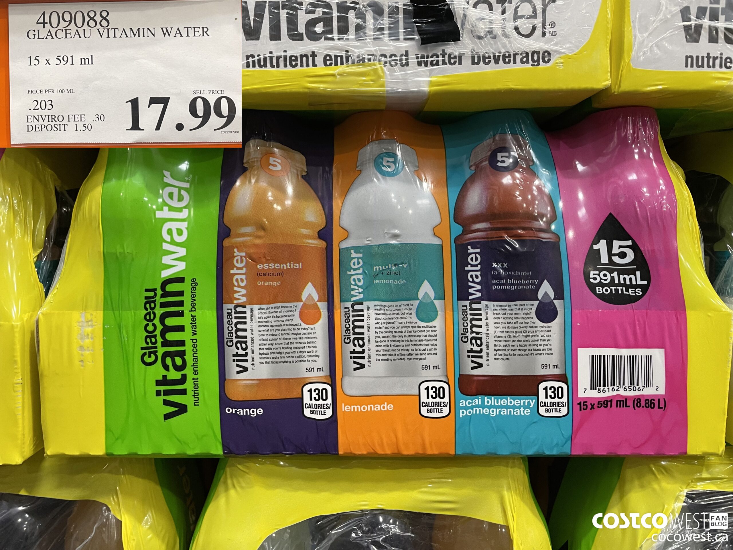 409088 GLACEAU VITAMIN WATER 15 x 591 ml $17.99