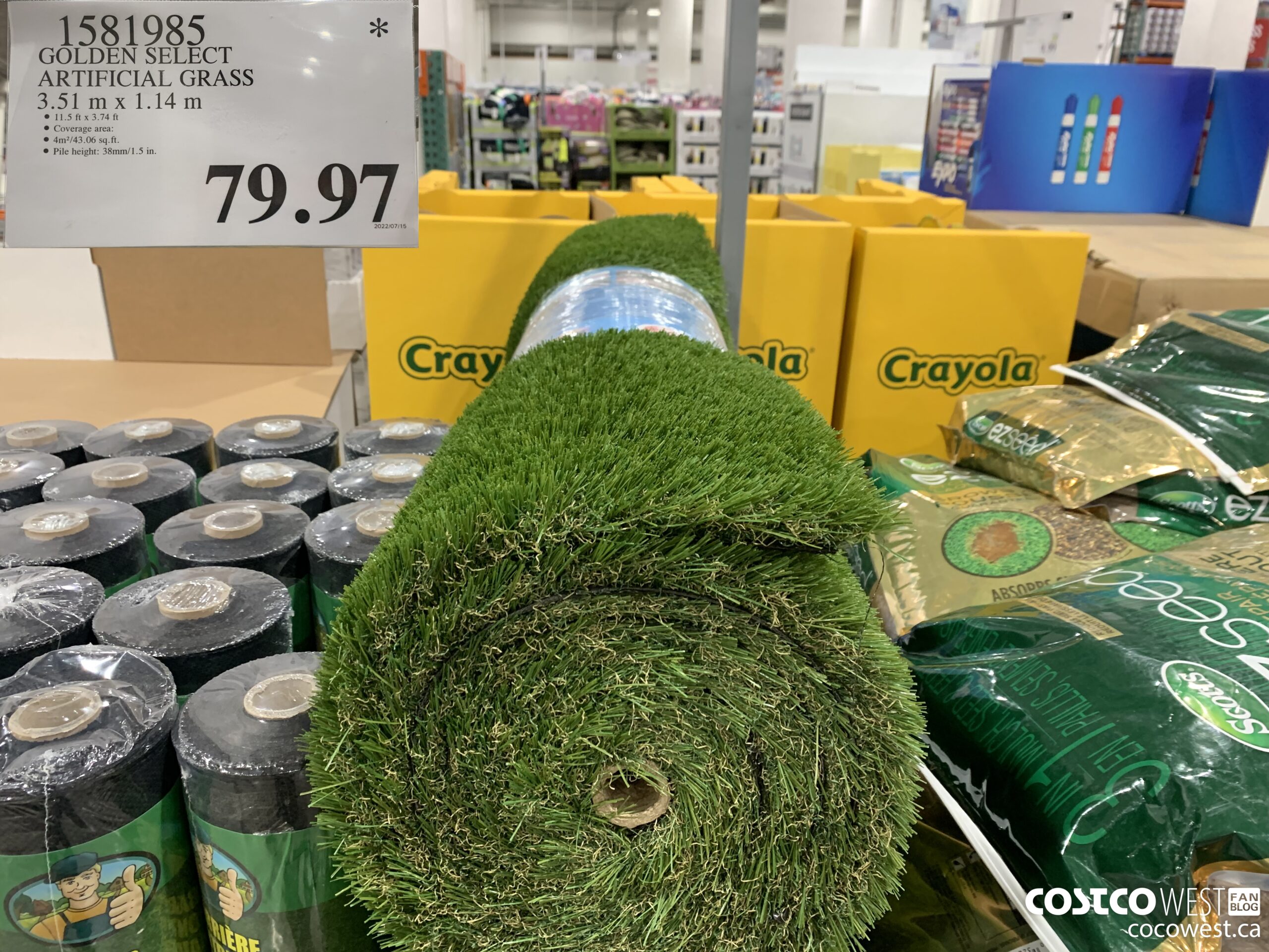 1581985 GOLDEN SELECT ARTIFICIAL GRASS 3.51mx1.14m $79.97