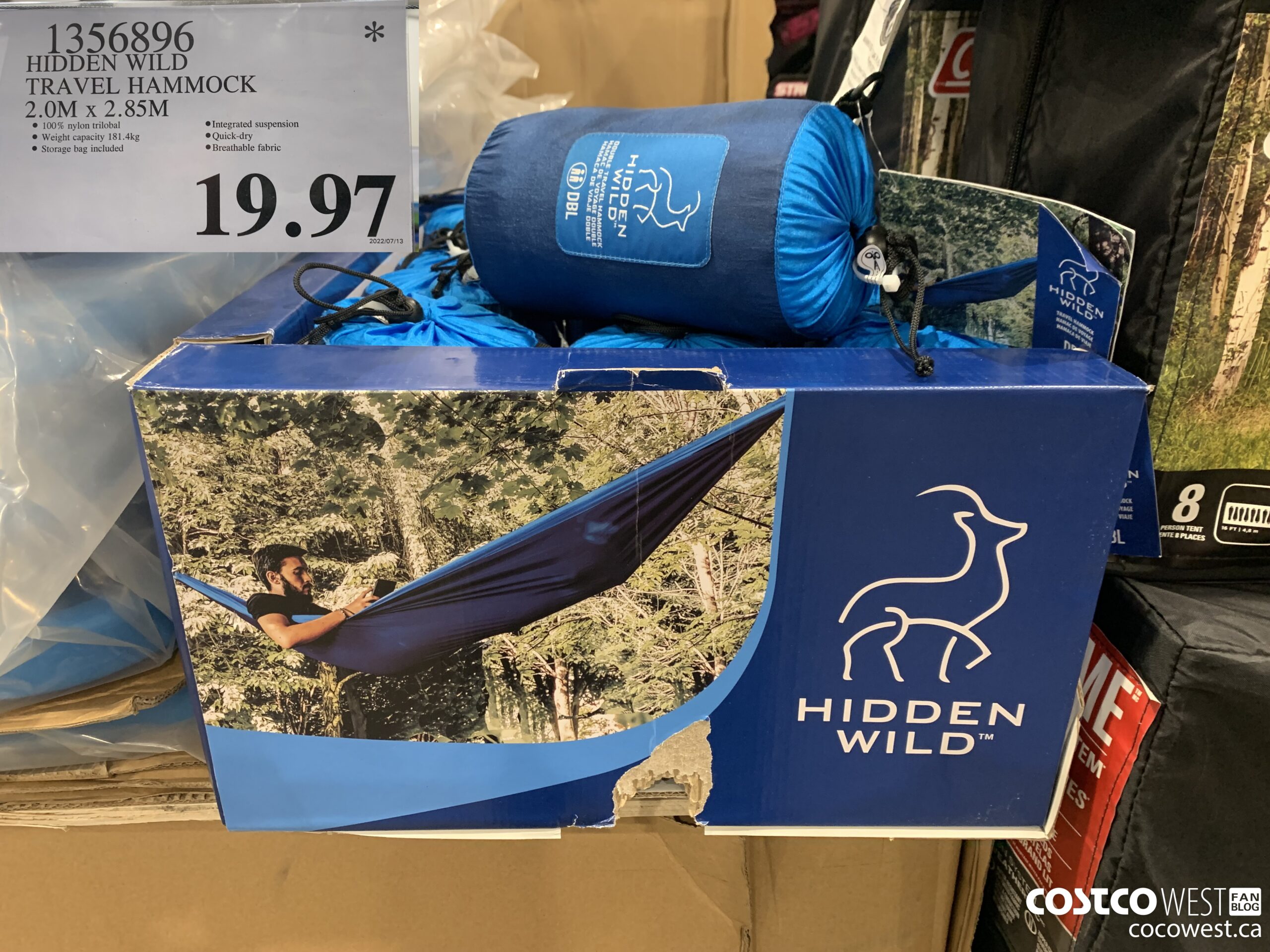 1356896 HIDDEN WILD TRAVEL HAMMOCK 2.0M x 2.85M $19.97