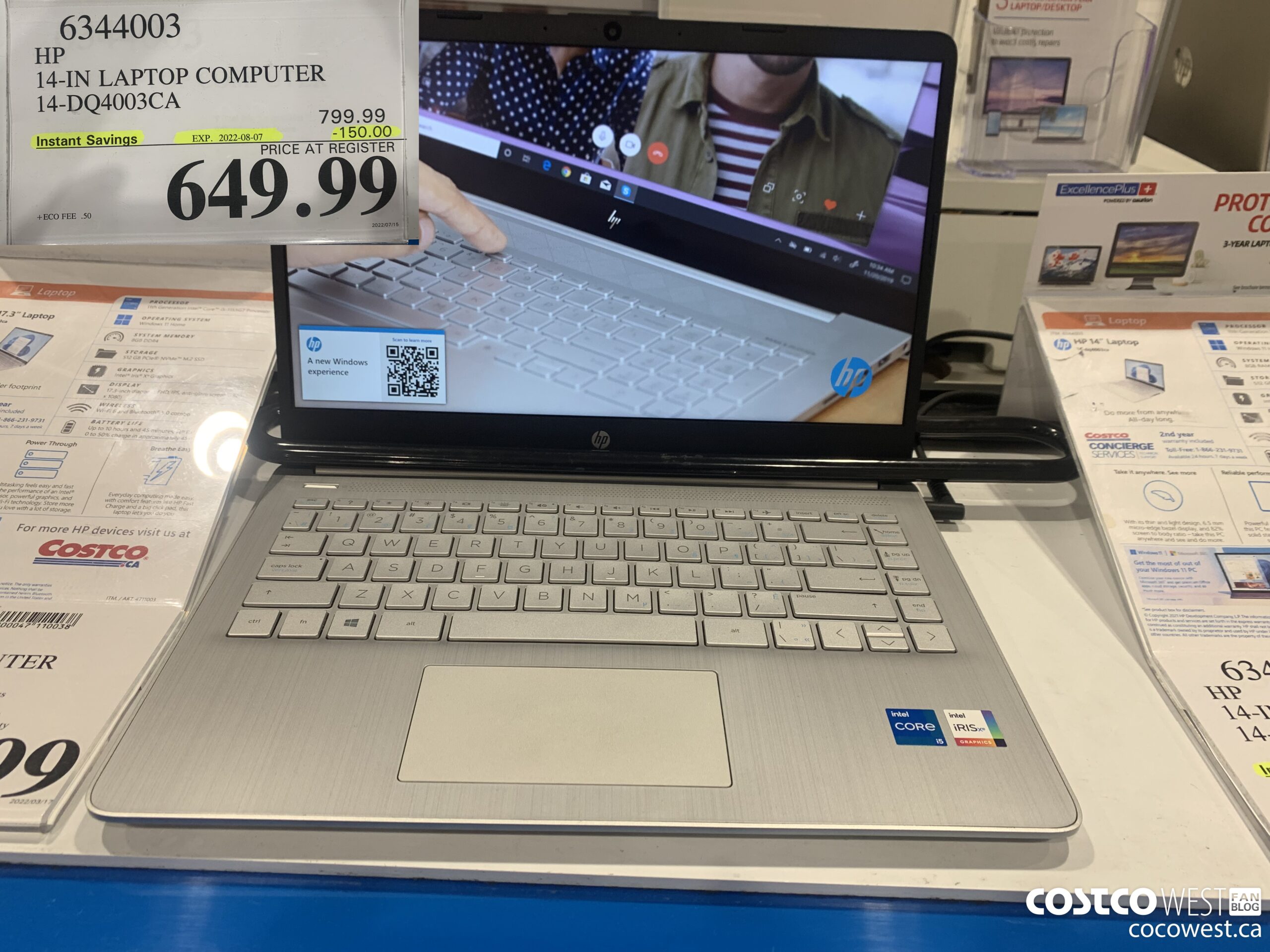 6344003 HP 14-IN LAPTOP COMPUTER 14-DQ4003CA $150 (EXPIRES ON 2022-08-07) $649.99