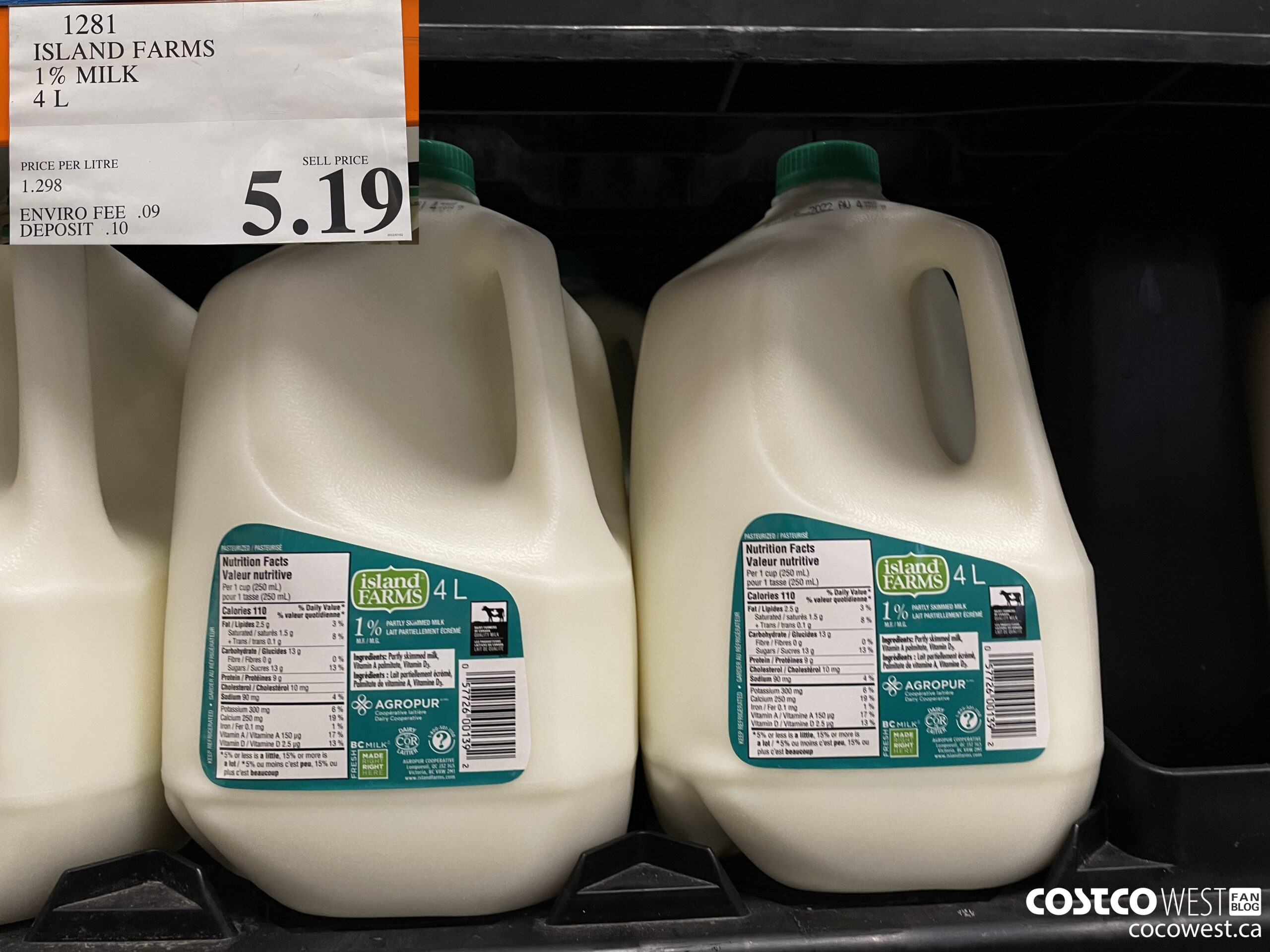 1281 ISLAND FARMS 1% MILK 4L $5.19