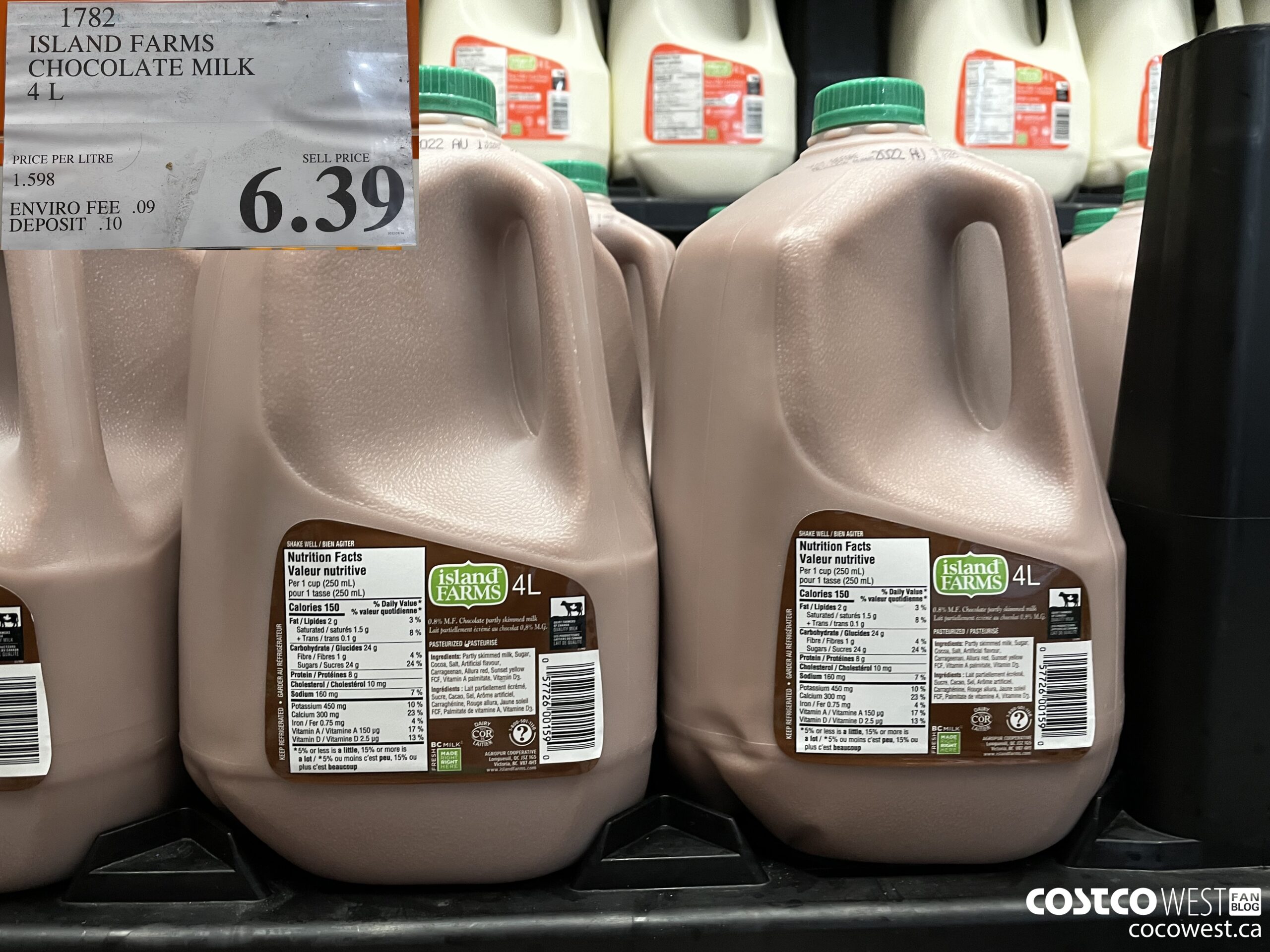 1782 ISLAND FARMS CHOCOLATE MILK 4L $6.39