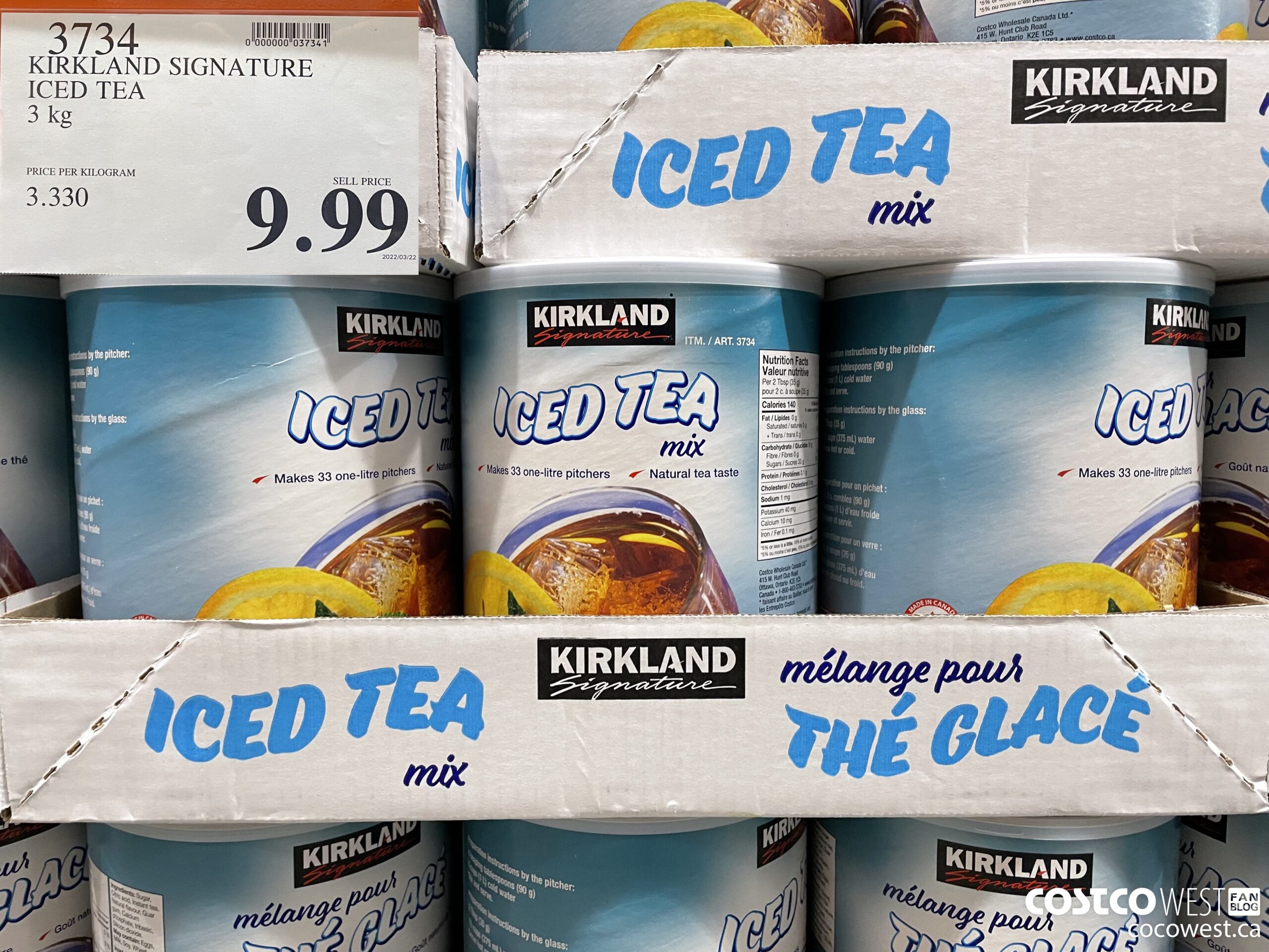 3734 KIRKLAND SIGNATURE ICED TEA 3 kg $9.99