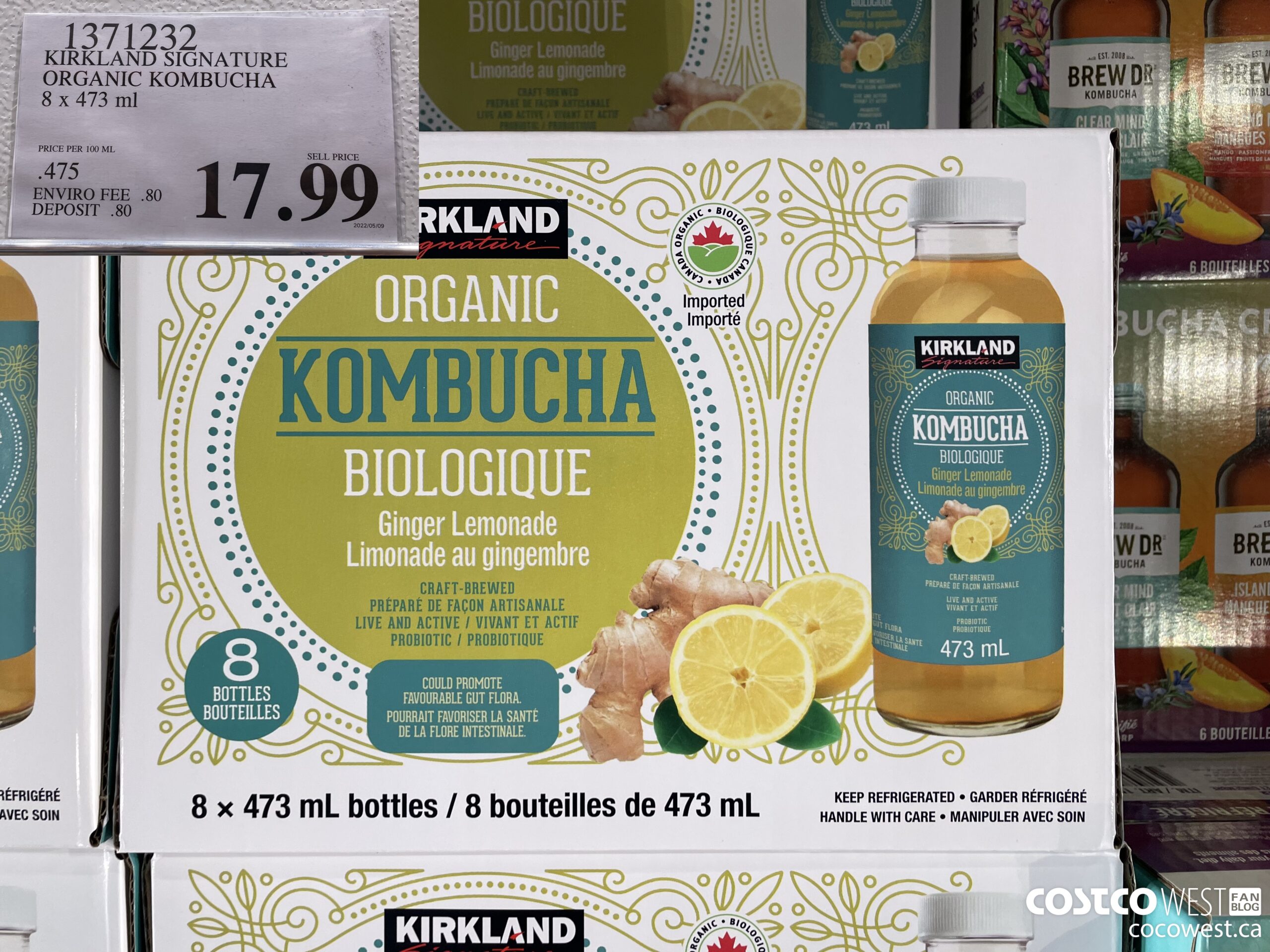 1371323 KIRKLAND SIGNATURE ORGANIC KIMBUCHA 8 X 473 ML $17.99