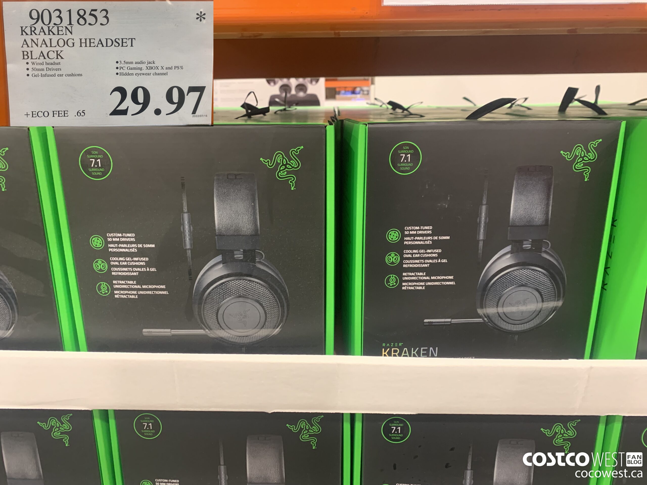 9031853 KRAKEN ANALOG HEADSET BLACK $29.97