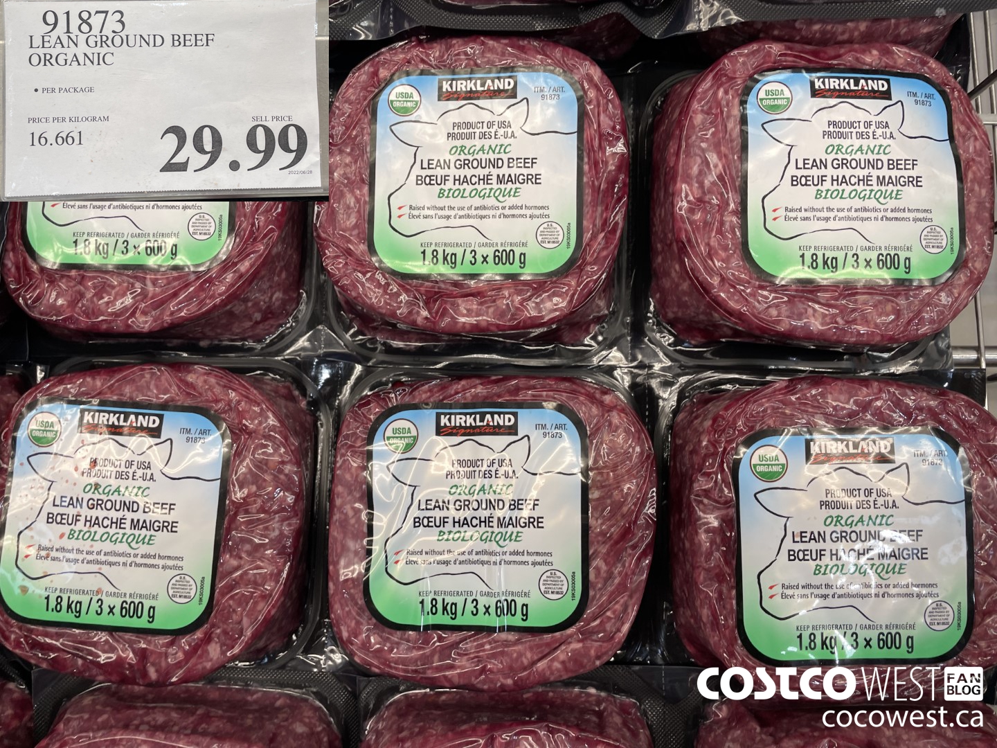 91873 LEAN GROUND BEEF ORGANIC $29.99
