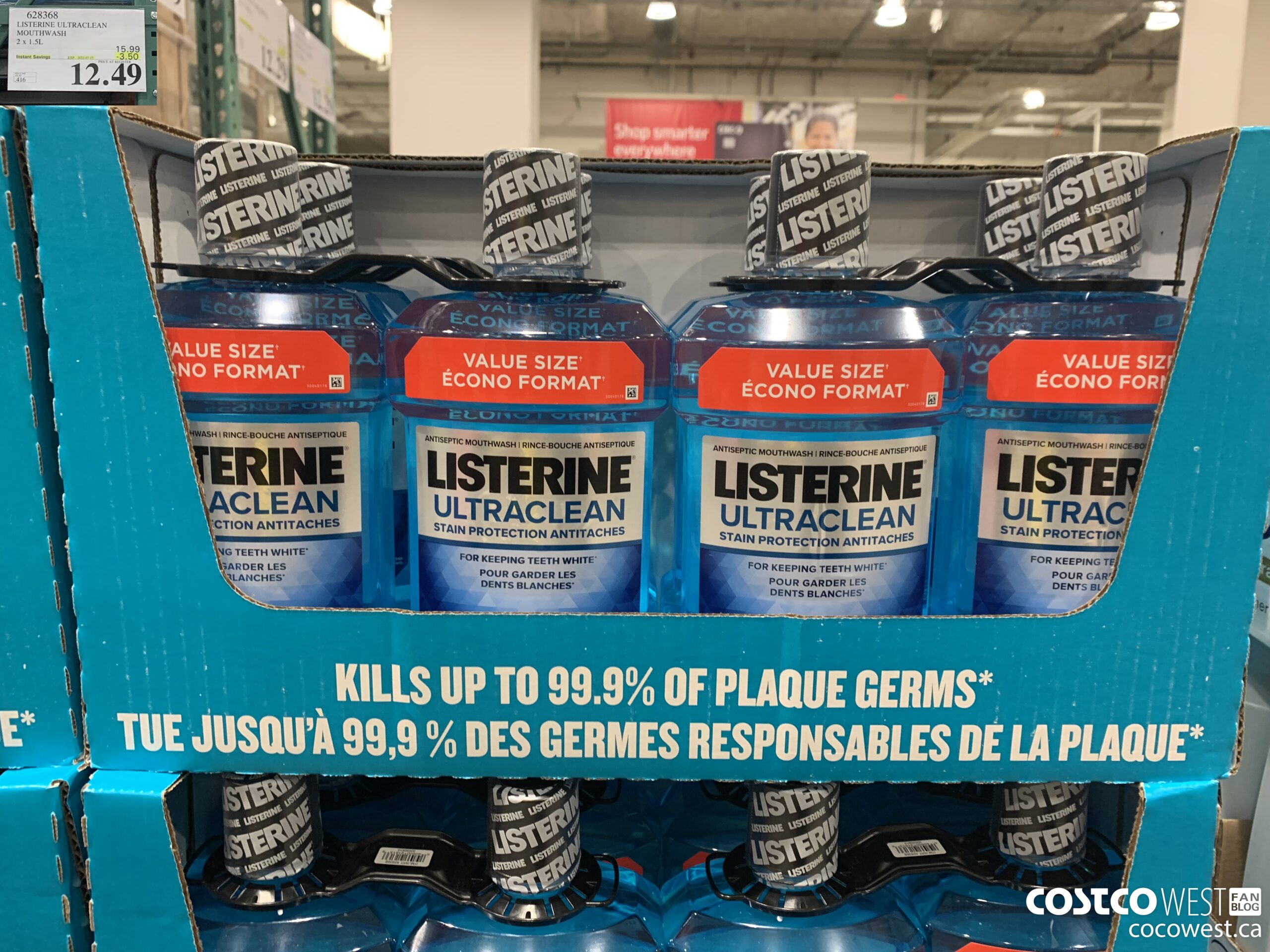 628368 LISTERINE ULTRACLEAN MOUTHWASH 2 X 1.5L ($3.50 INSTANT SAVINGS EXPIRES ON 2022-07-17) $12.49