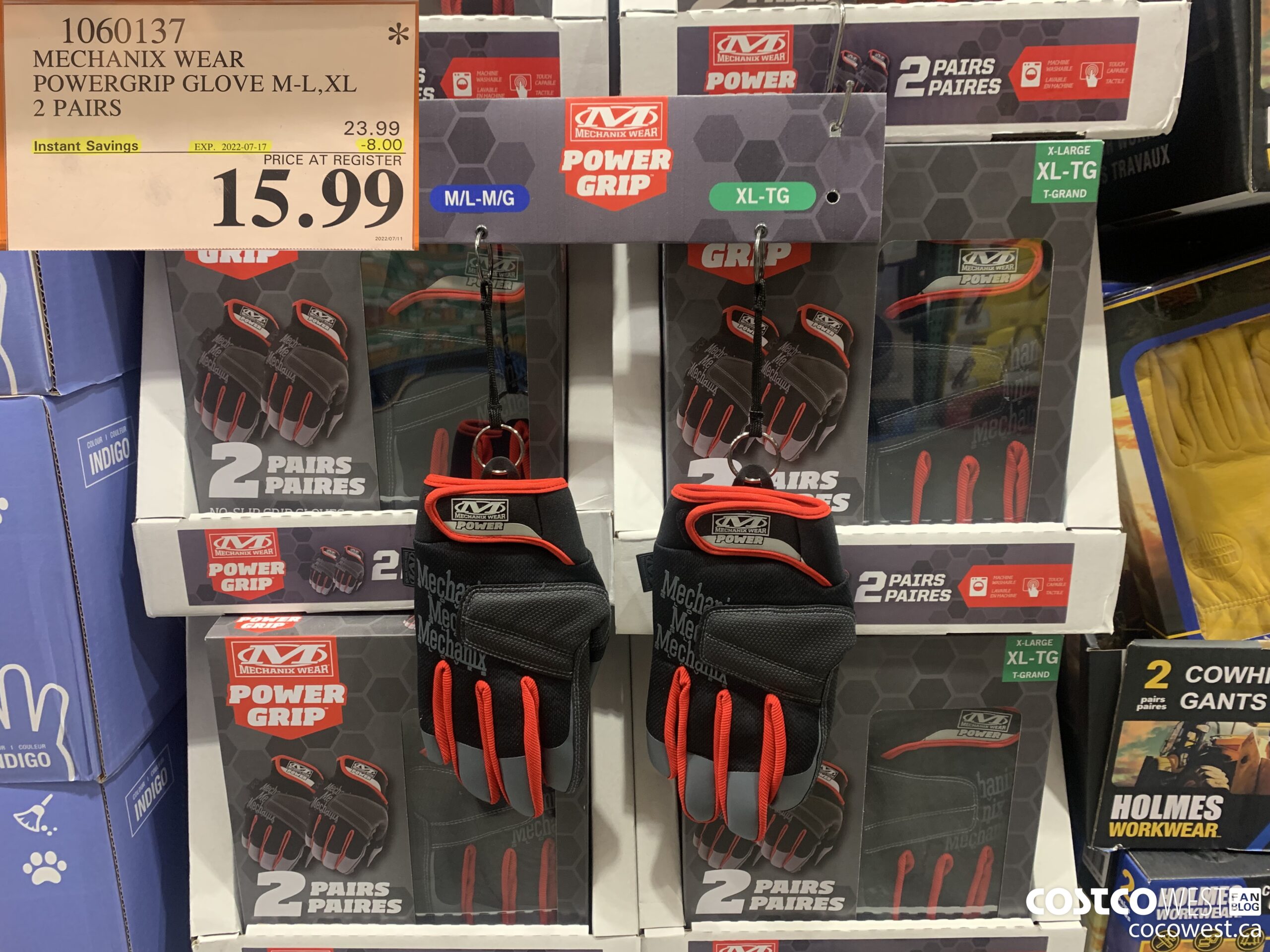 1060137 MECHANIX WEAR POWERGRIP GLOVE M-L, XL 2 PAIRS ($8.00 INSTANT SAVINGS EXPIRES ON 2022-07-17) $15.99