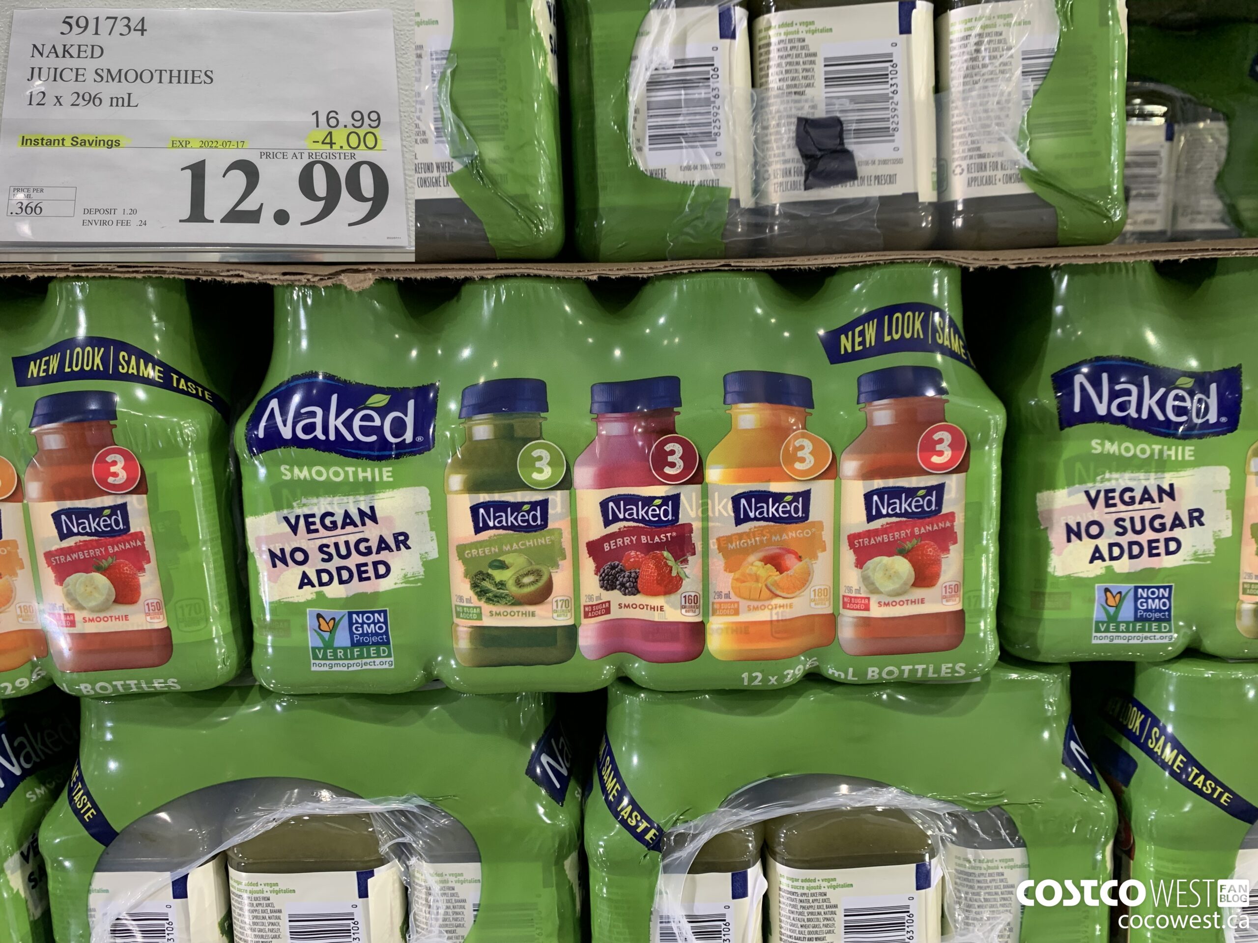 591734 NAKED JUICE SMOOTHIES 12 X 296 ML ($4.00 INSTANT SAVINGS EXPIRES ON 2022-07-17) $12.99