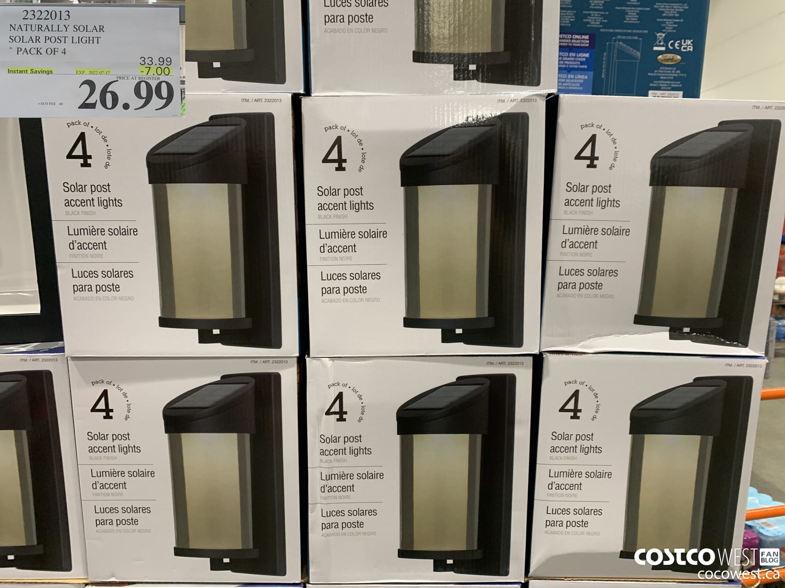 2322013 NATURALLY SOLAR SOLAR POST LIGHT SET OF 4 ($7.00 INSTANT SAVINGS EXPIRES ON 2022-07-17) $26.99