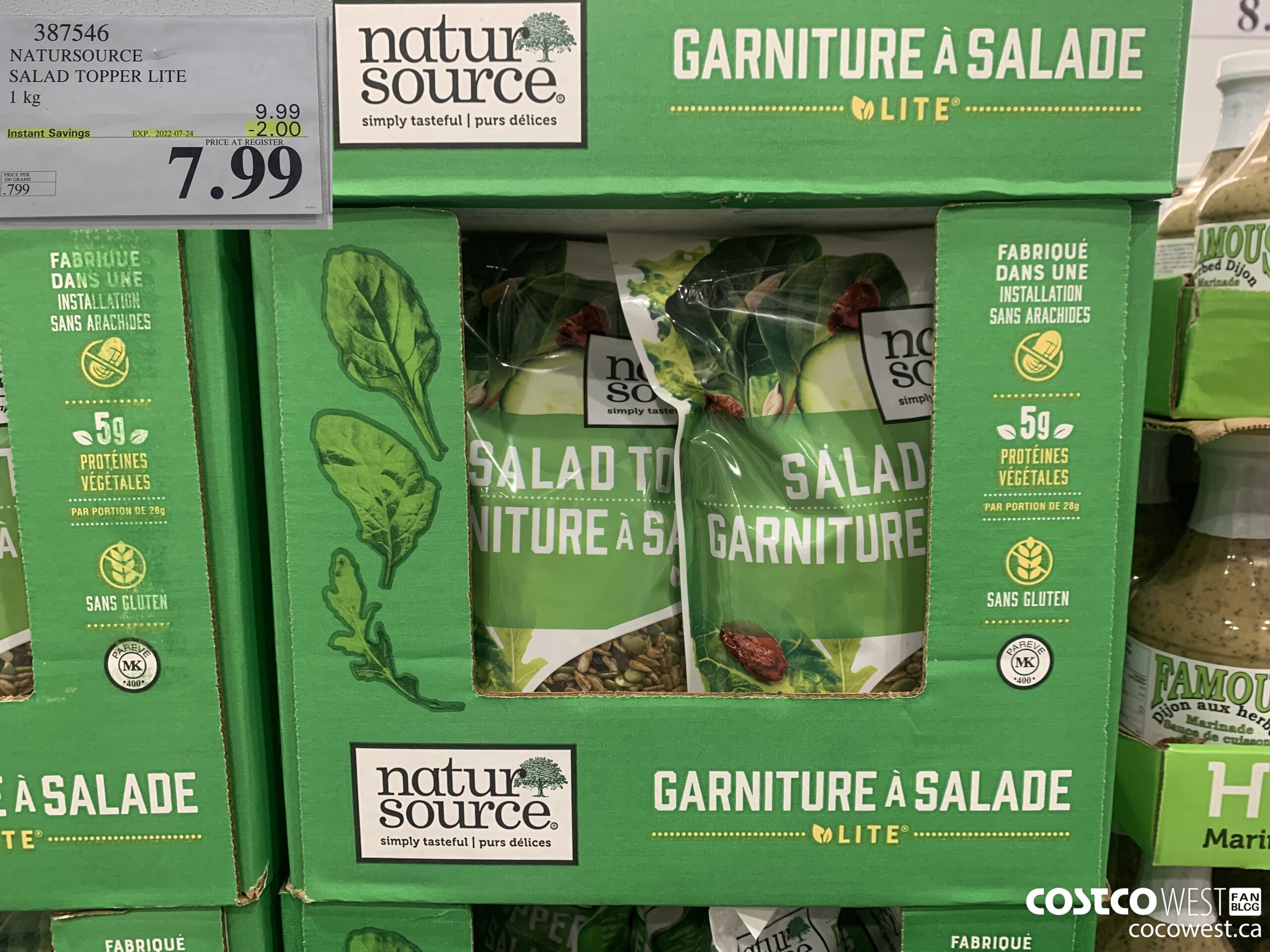 387546 NATURSOURCE SALAD TOPPER LITE 1 kg ($2.00 INSTANT SAVINGS EXPIRES ON 2022-07-24) $7.99