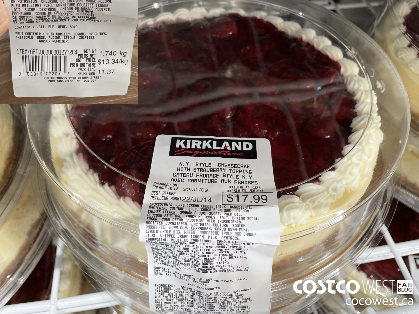 1277264 N.Y. STYLE CHEESECAKE WITH STRAWBERRY TOPPING $17.99