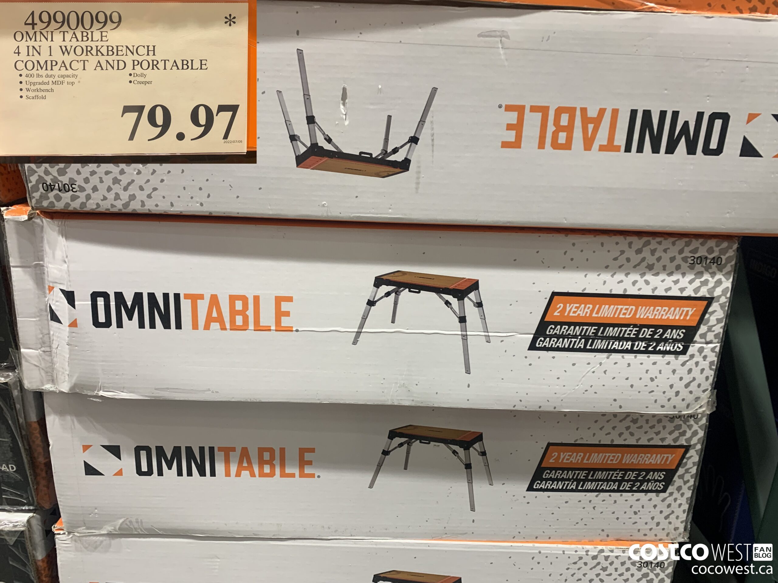 4990099 OMNI TABLE 4 IN 1 WORKBENCH COMPACT AND PORTABLE $79.97