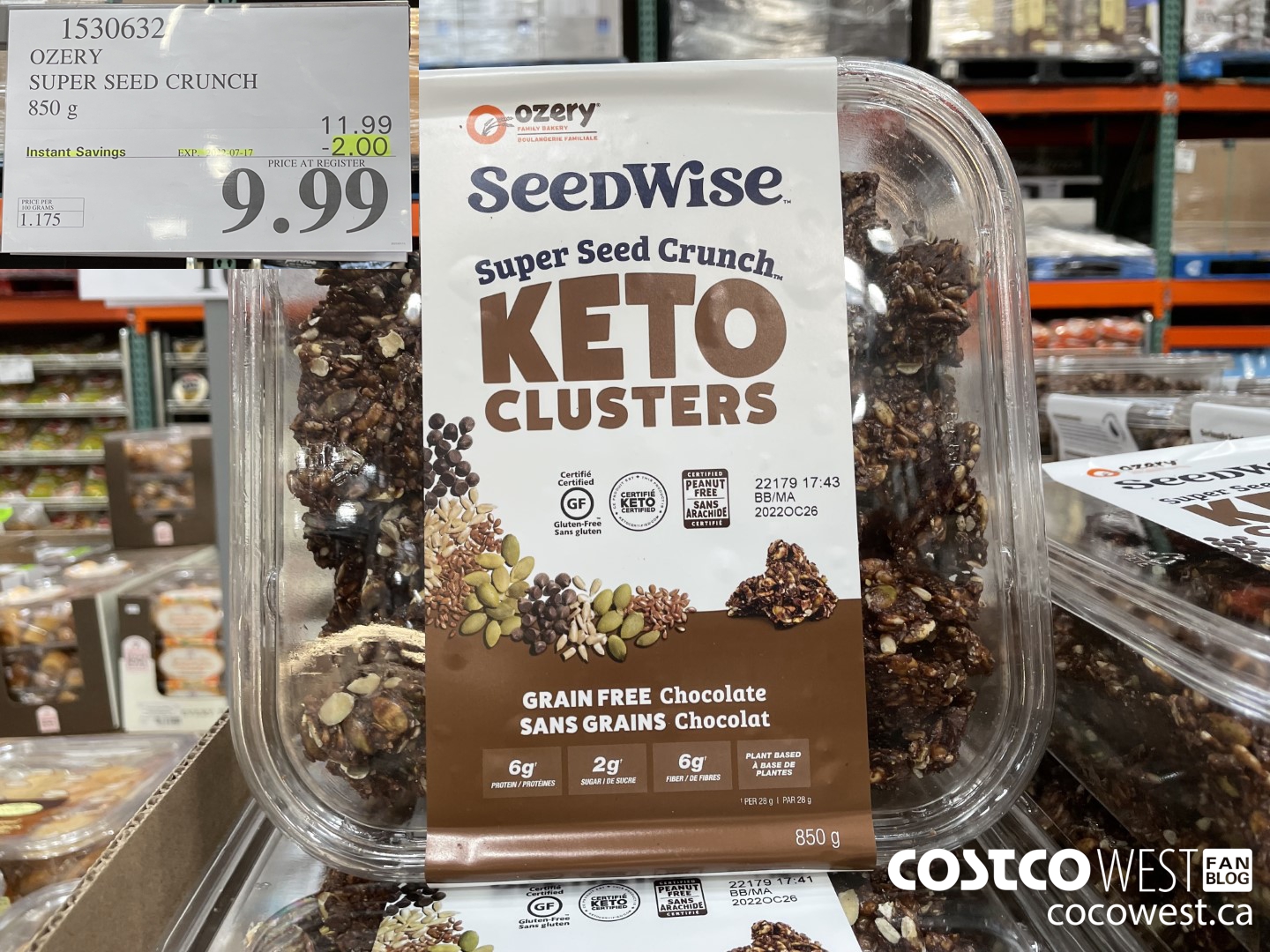 1530632 OZERY SUPER SEED CRUNCH 850 g ($2.00 INSTANT SAVINGS EXPIRES ON 2022-07-17) $9.99