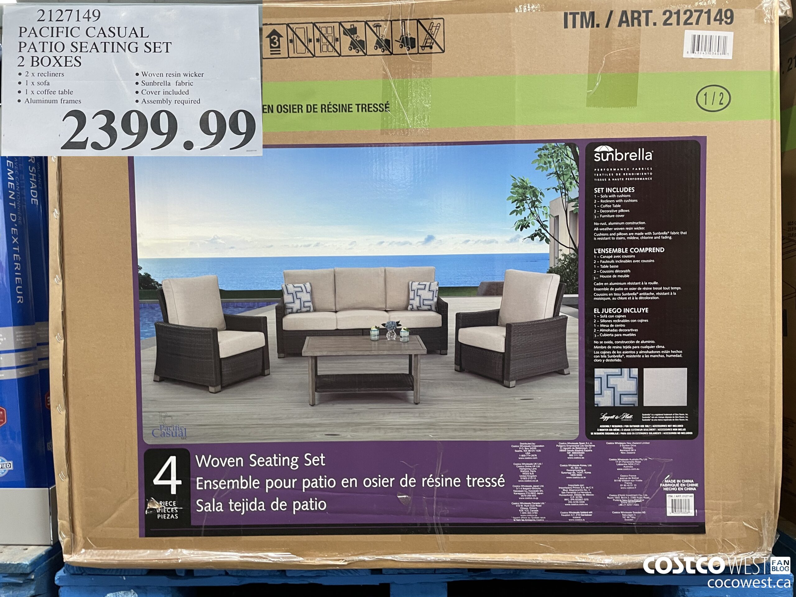 Costco 2022 Summer Superpost Seasonal Furniture Back To School   PACIFIC CASUAL PATIO SEATING SET 2 BOXES 20220726 94583 Scaled 