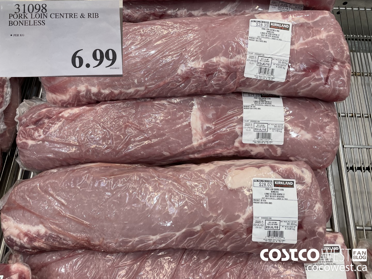 31098 PORK LOIN CENTRE & RIB BONELESS $6.99