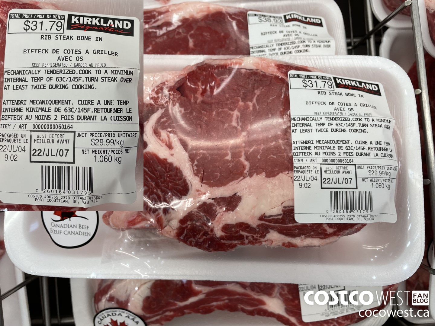 60164 RIB STEAK BONE IN $29.99