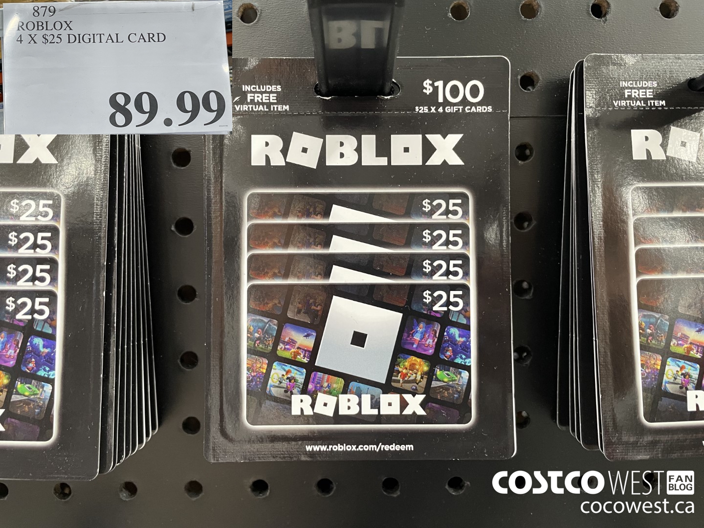 879 ROBLOX 4 X 25 DIGITAL CARD 89 99 - Costco East Fan Blog