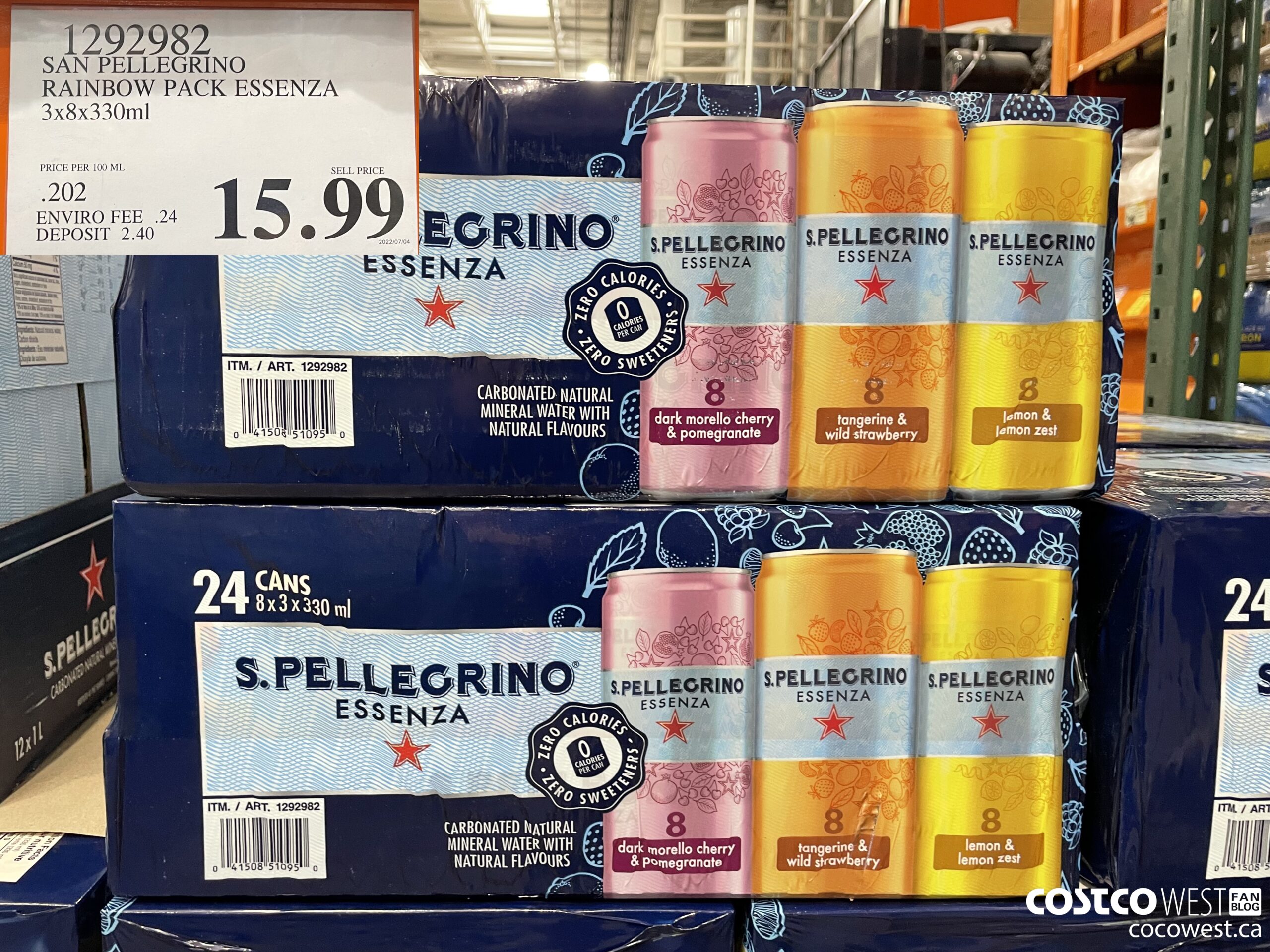 1292982 SAN PELLEGRINO RAINBOW PACK ESSENZA 3X8X330ML $15.99