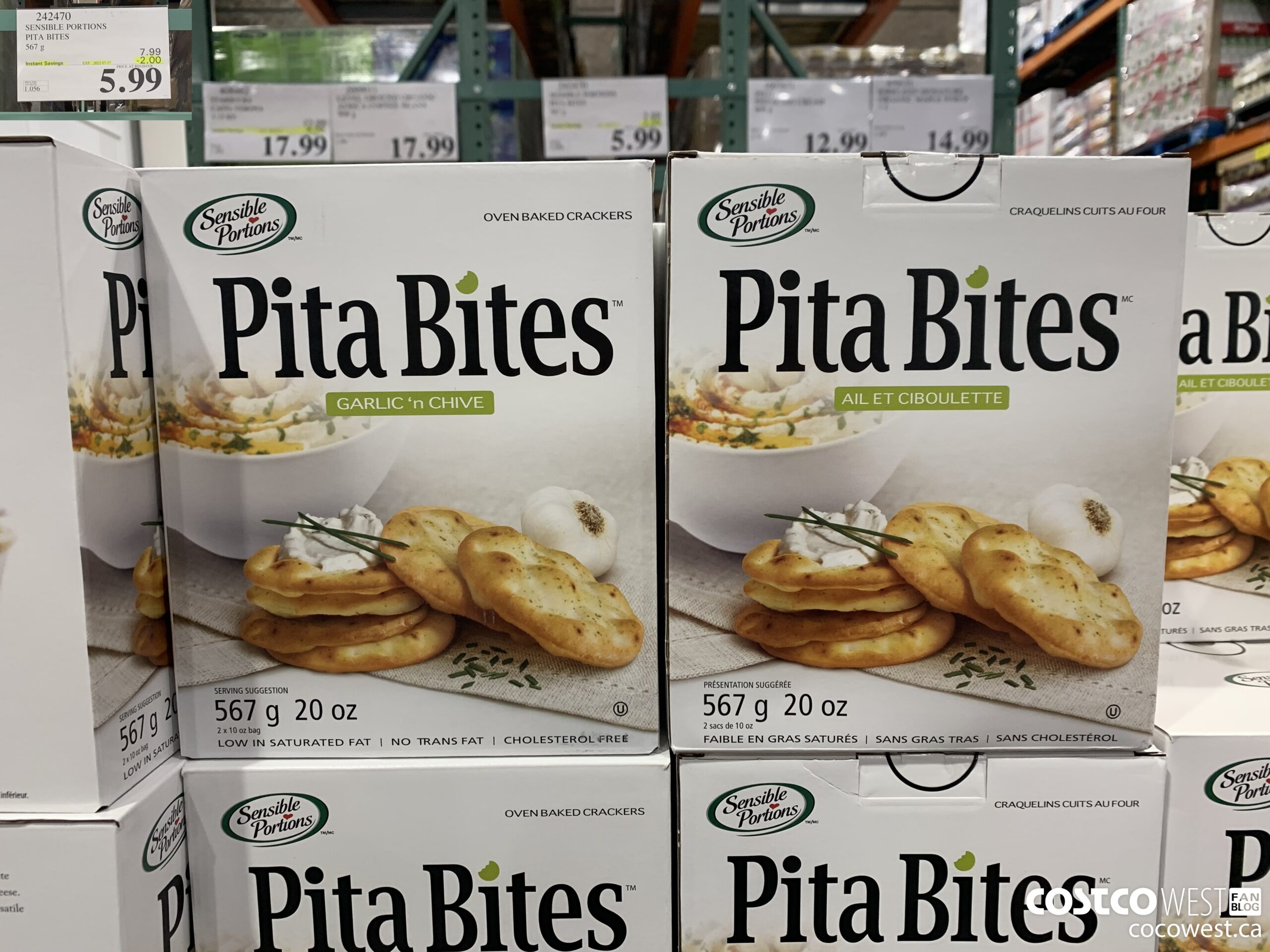 242470 SENSIBLE PORTIONS PITA BITES 567 G ($2.00 INSTANT SAVINGS EXPIRES ON 2022-07-17) $5.99