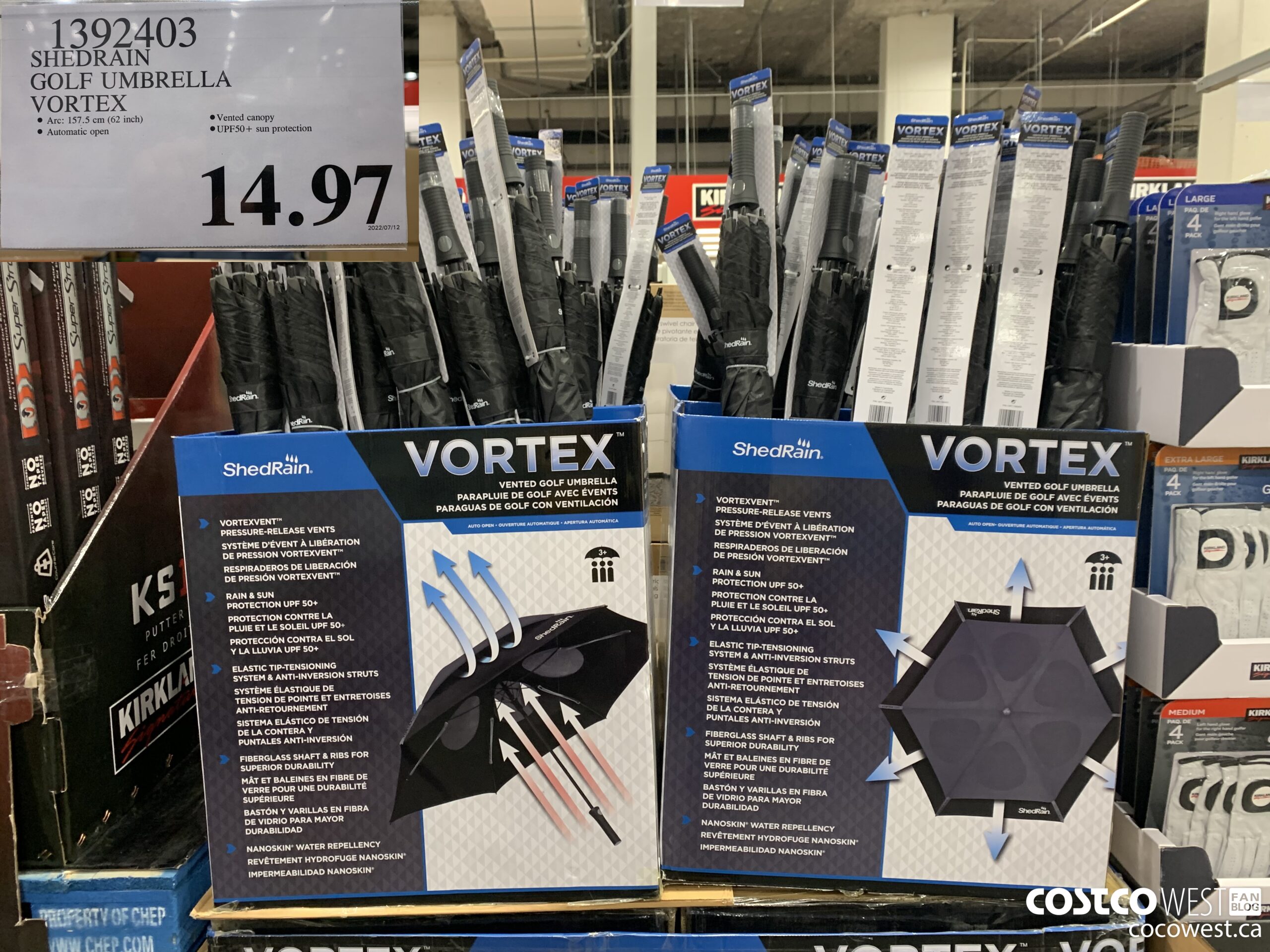 1392403 SHEDRAIN GOLF UMBRELLA VORTEX $14.97