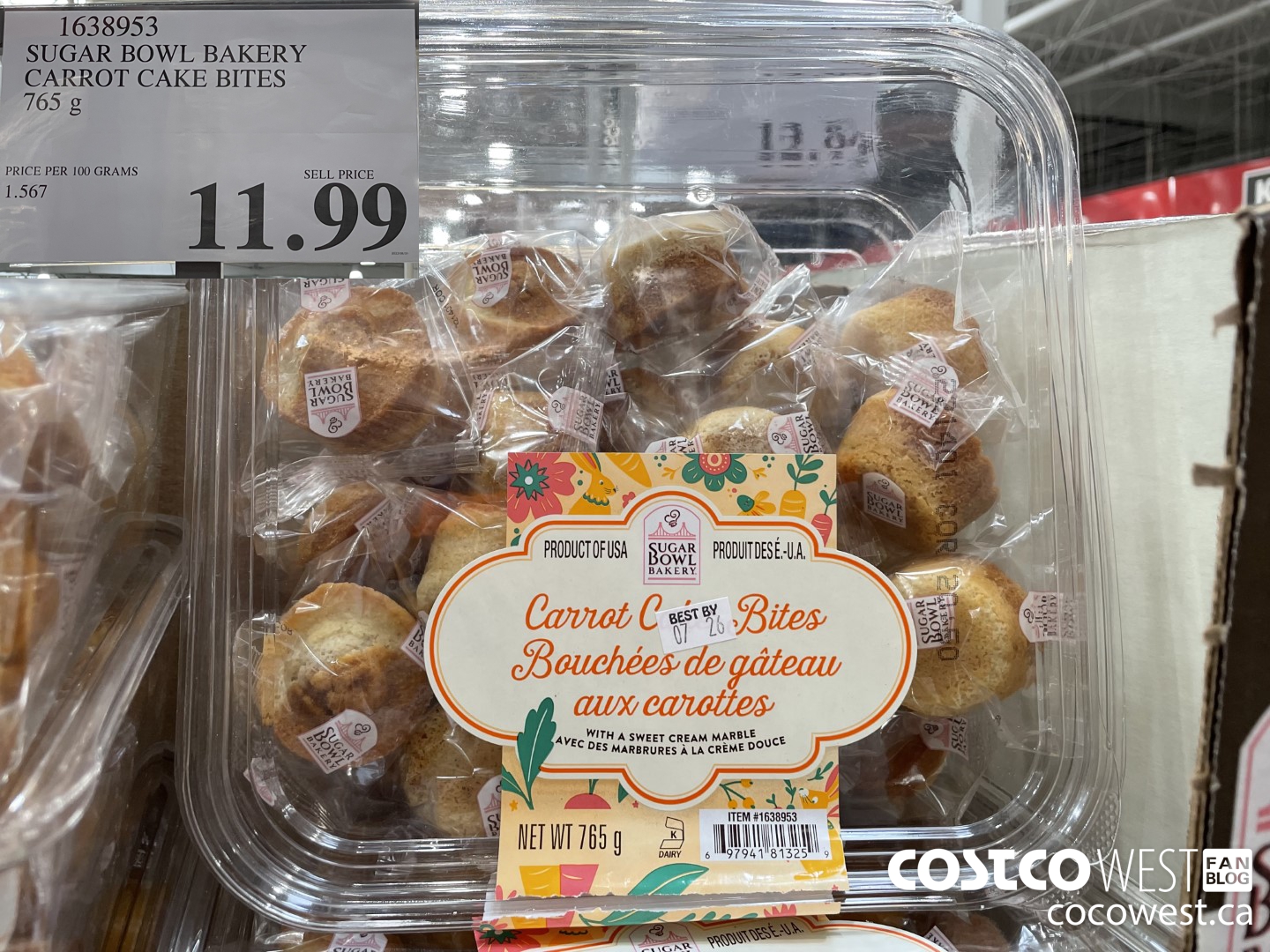 1638953 SUGAR BOWL BAKERY CARROT CAKE BITES 765 G $11.99