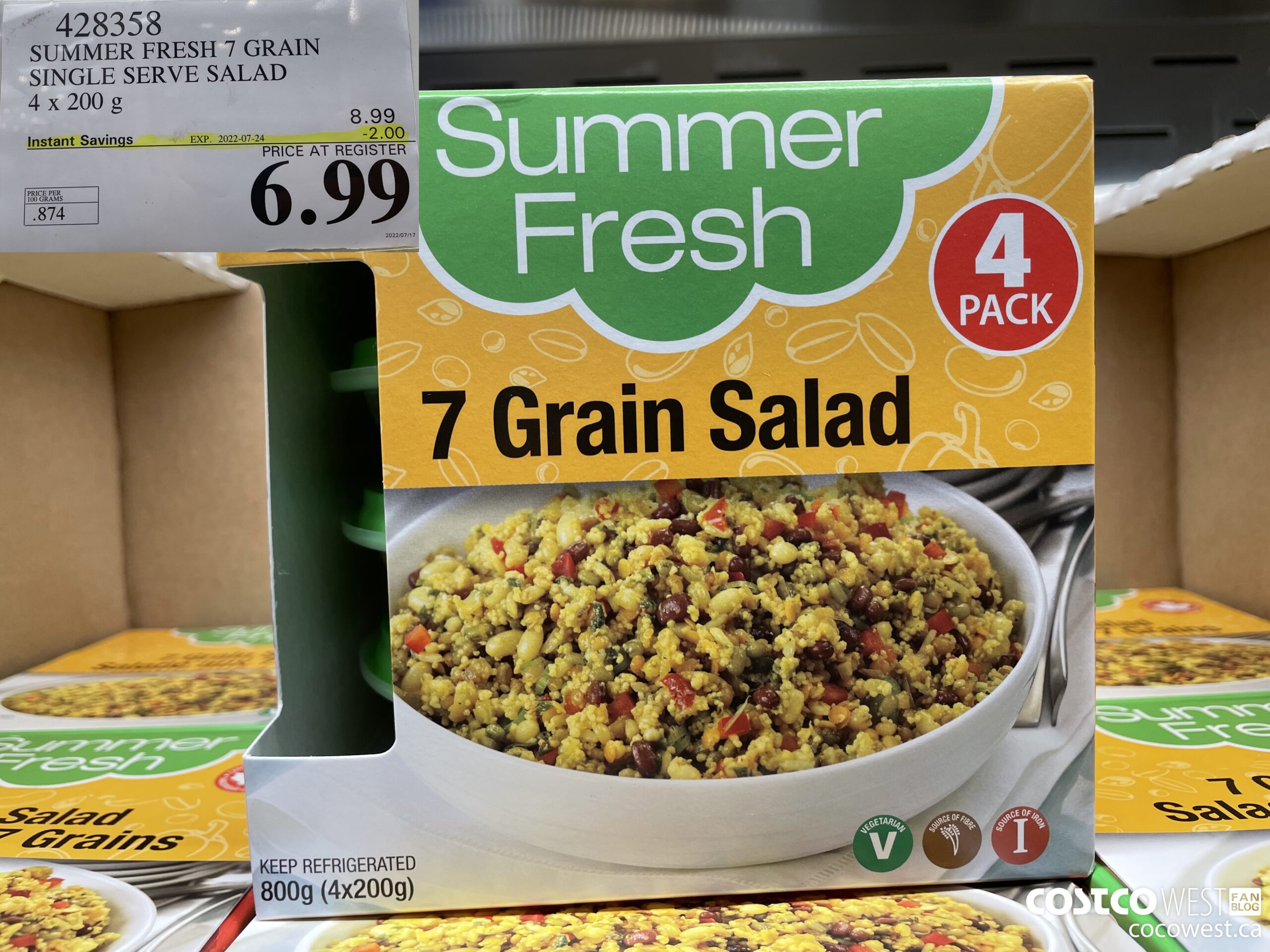 428358 SUMMER FRESH 7 GRAIN SINGLE SERVE SALAD 4 x 200 g ($2.00 INSTANT SAVINGS EXPIRES ON 2022-07-24) $6.99