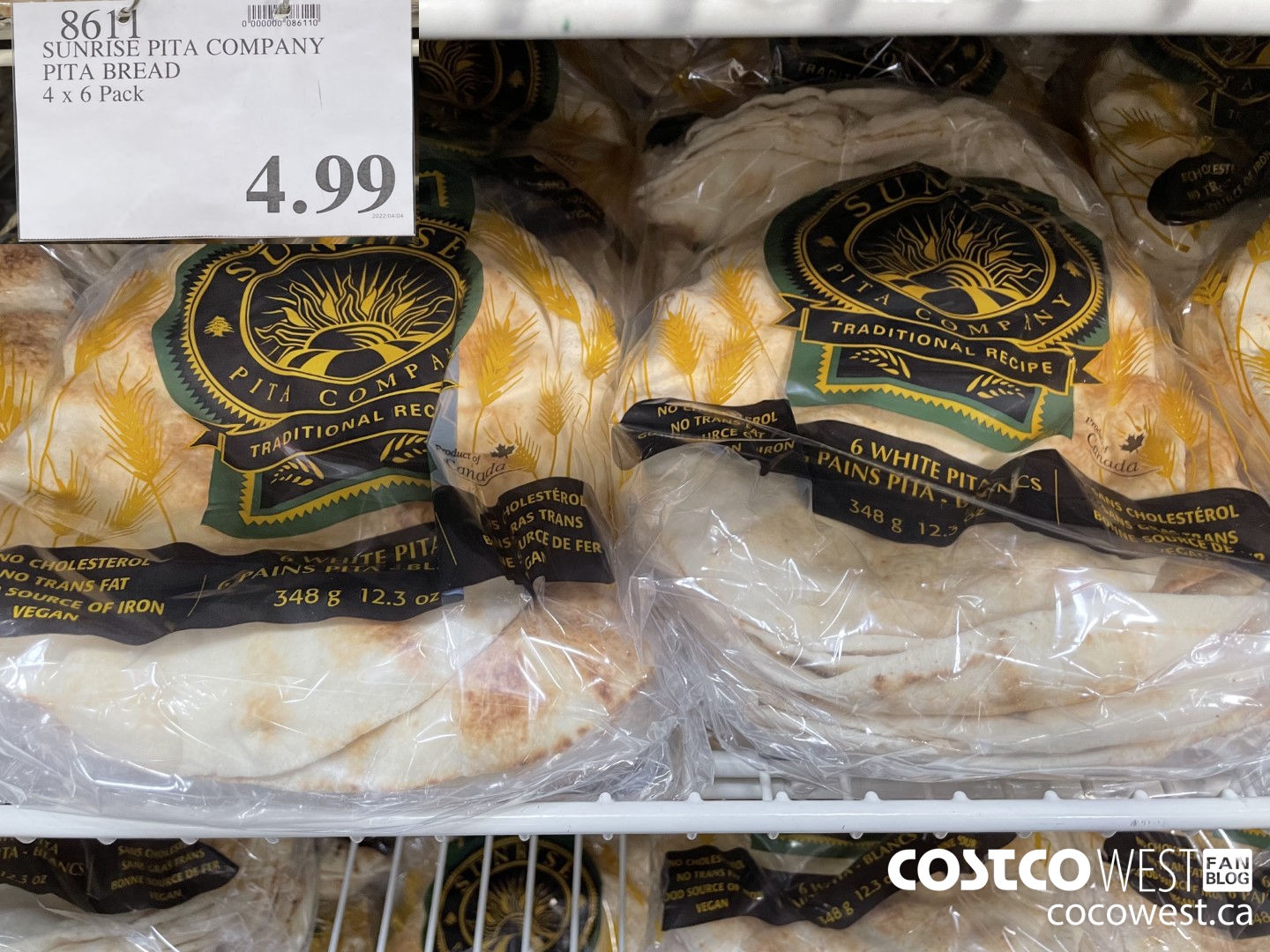 8611 SUNRISE PITA COMPANY PITA BREAD 4 X 6 PACK $4.99