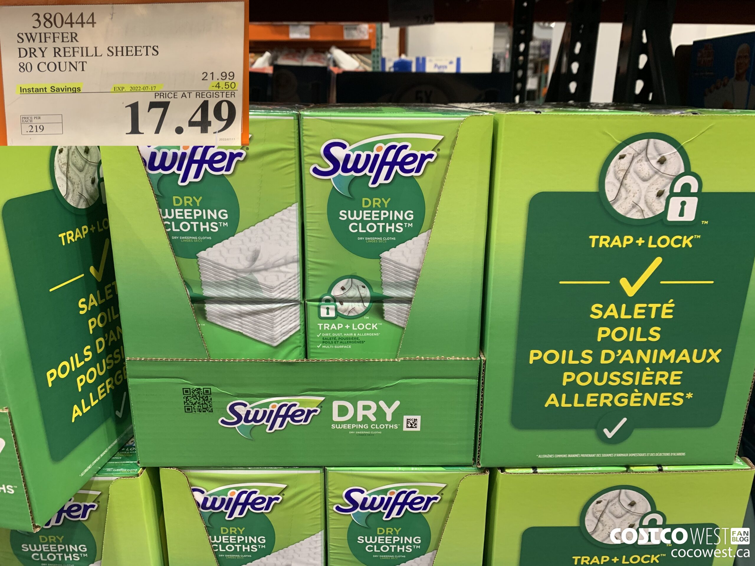 380444 SWIFFER REFILL SHEETS 80 COUNT ($4.50 INSTANT SAVINGS EXPIRES ON 2022-07-17) $17.49