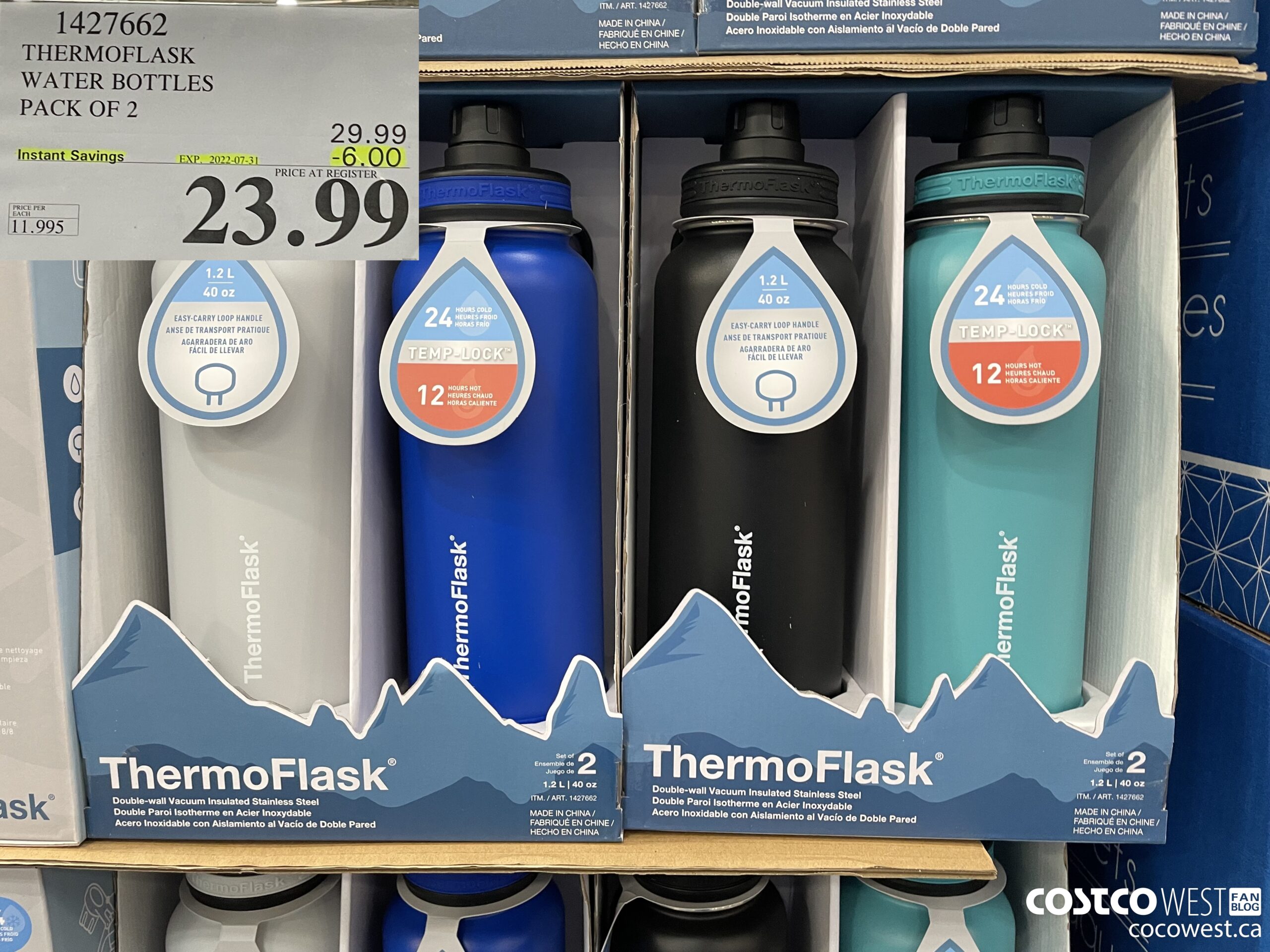 Thermoflask 16 oz. stainless steel water bottle 2-pack @ Costco in-store  only = $13.99