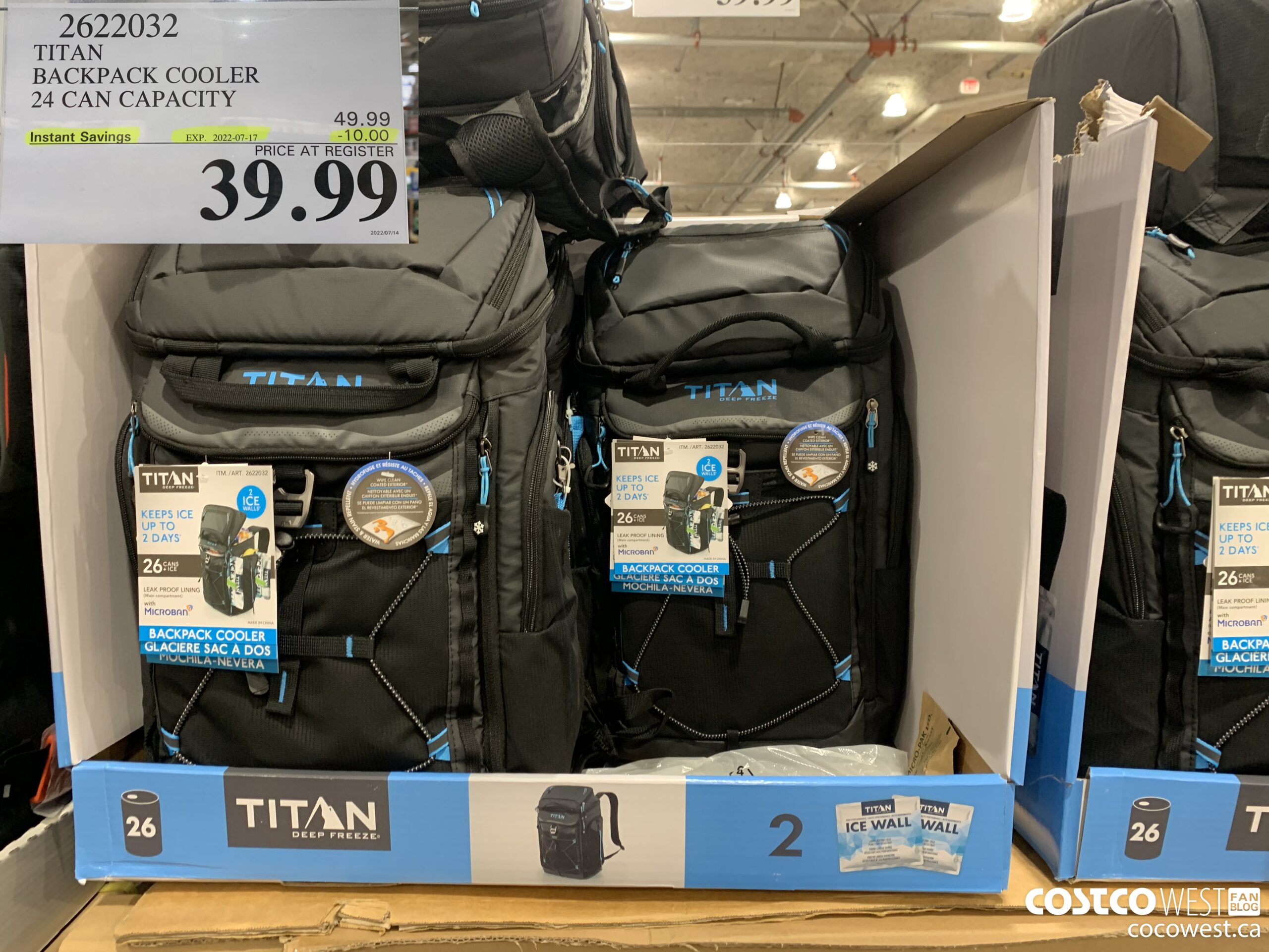 2622032 TITAN BACKPACK COOLER 24 CAN CAPACITY ($10.00 INSTANT SAVINGS EXPIRES ON 2022-07-17) $39.99