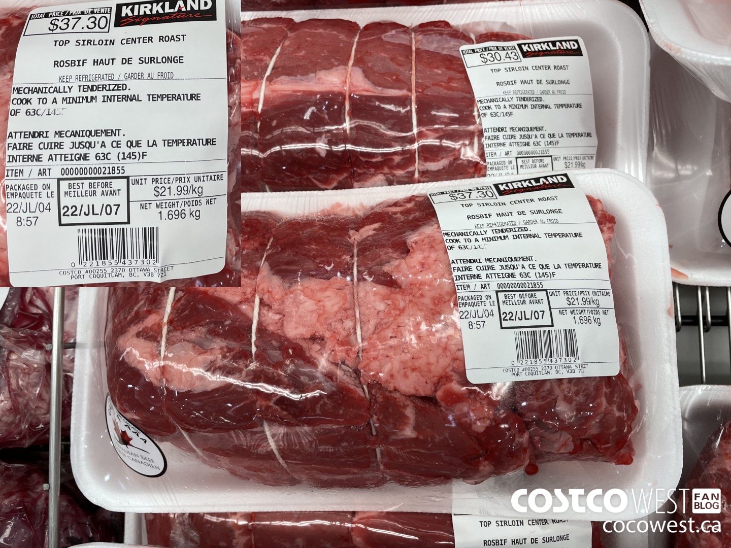 21855 TOP SIRLOIN CENTER ROAST $21.99