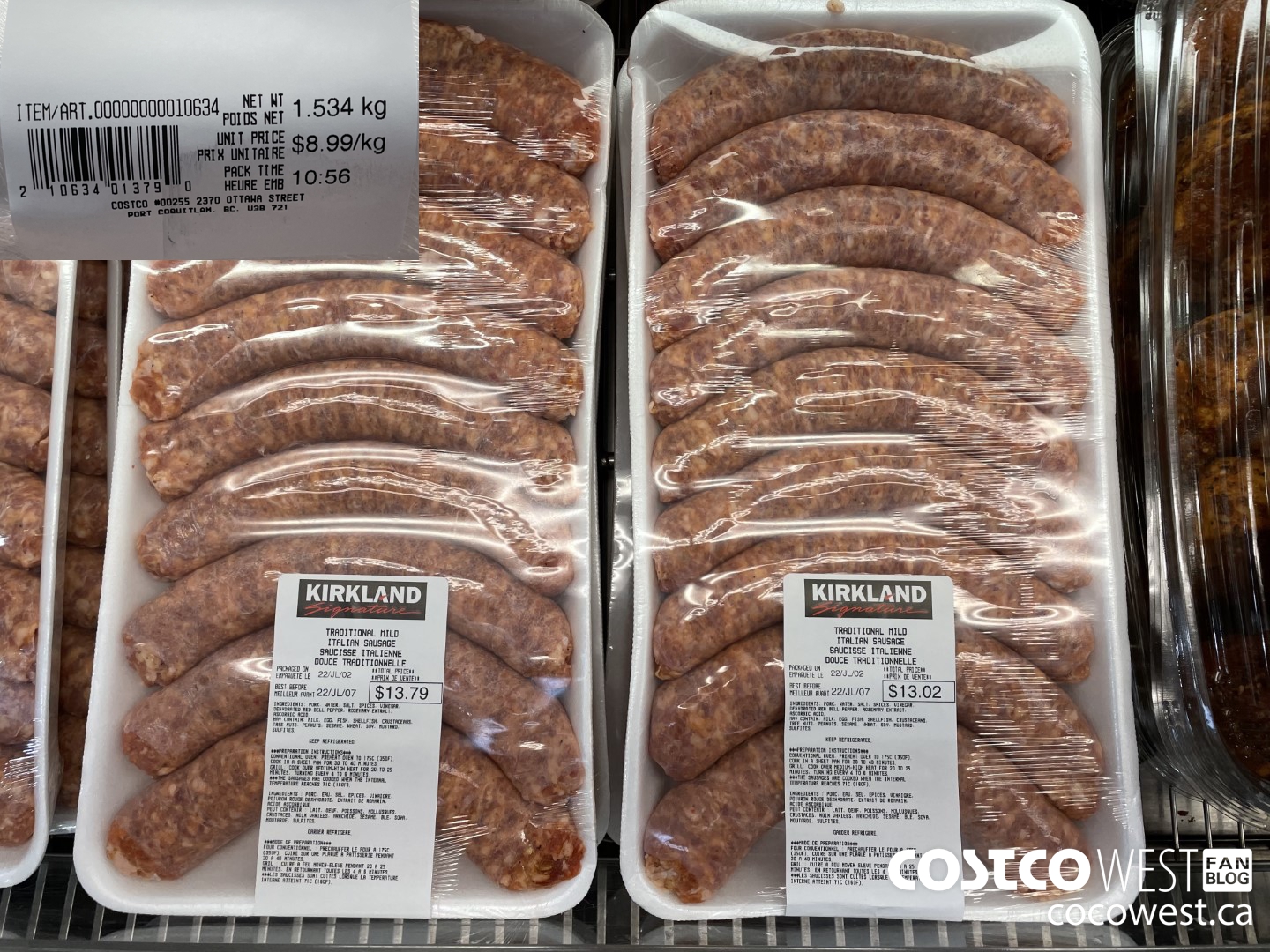 10634 TRADITIONAL MILD ITALIAN SAUSAGE $8.99