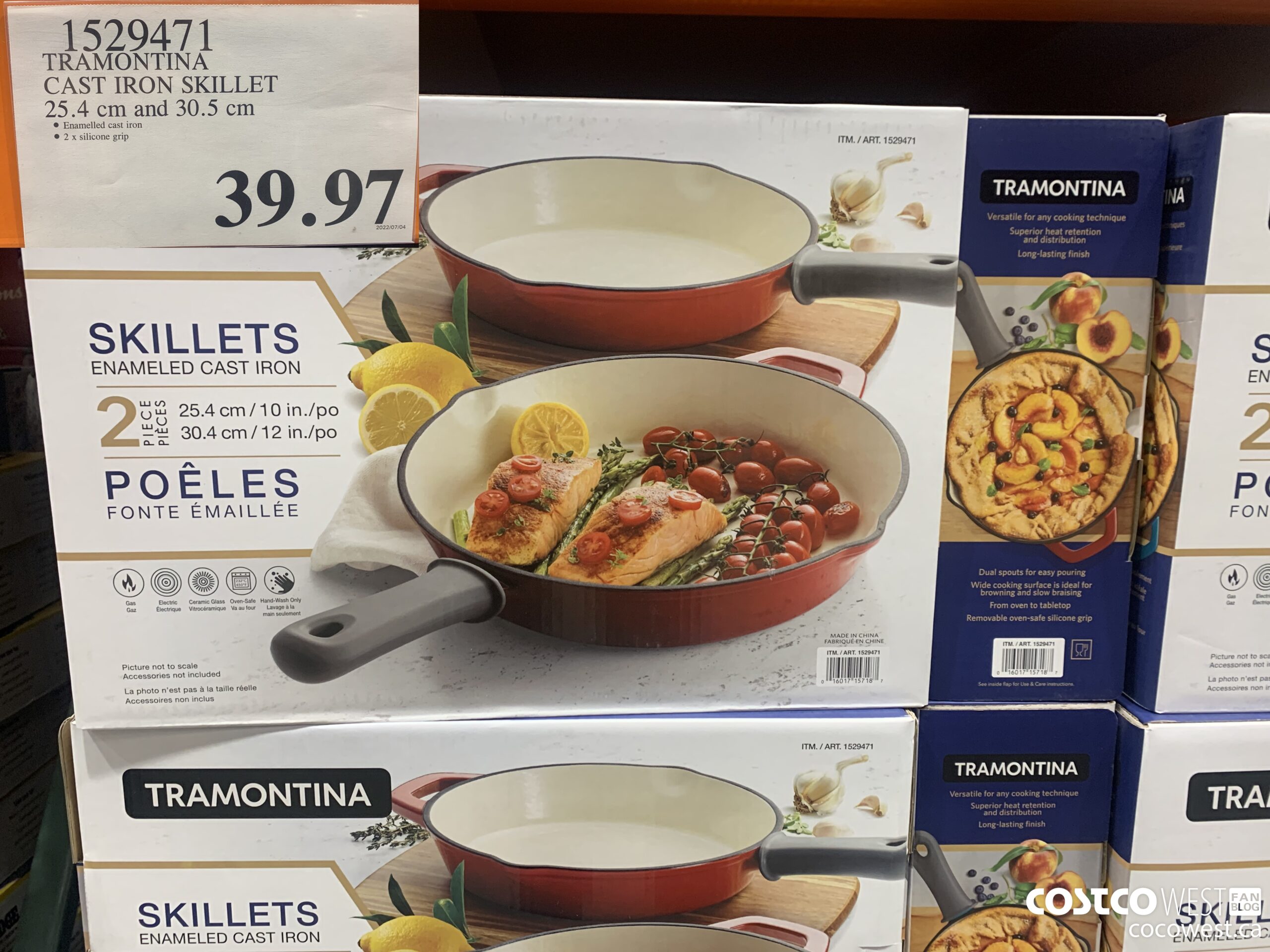 1529471 TRAMONTINA CAST IRON SKILLET 25.4, cm and 30.5 cm $39.97