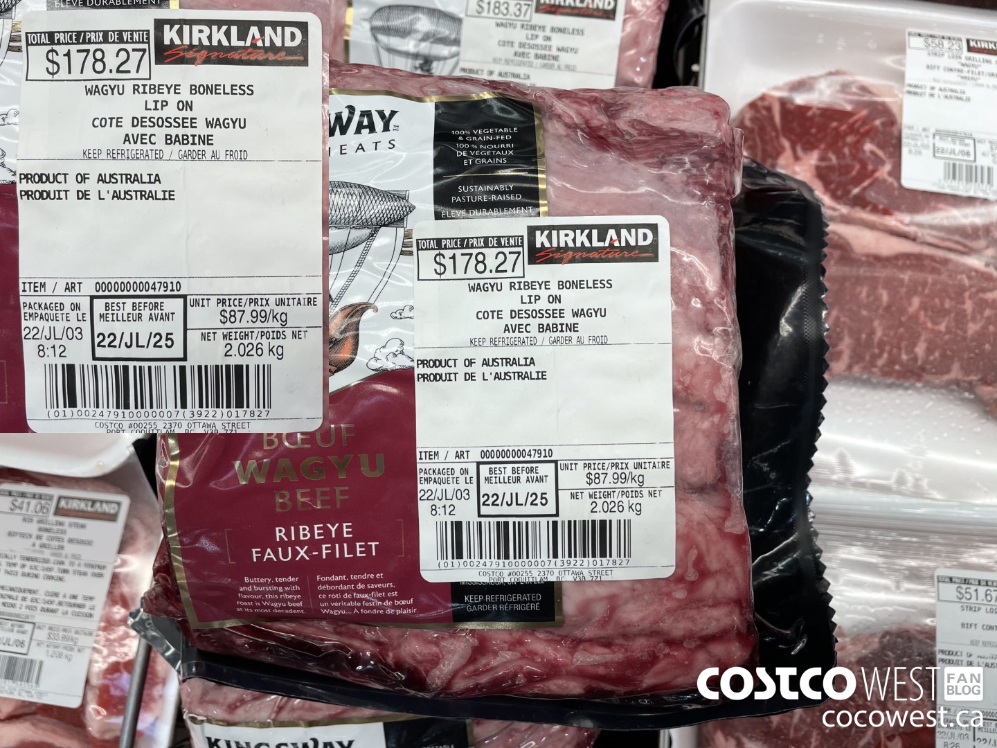 47910 WAGYU RIBEYE BONELESS LIP ON $87.99