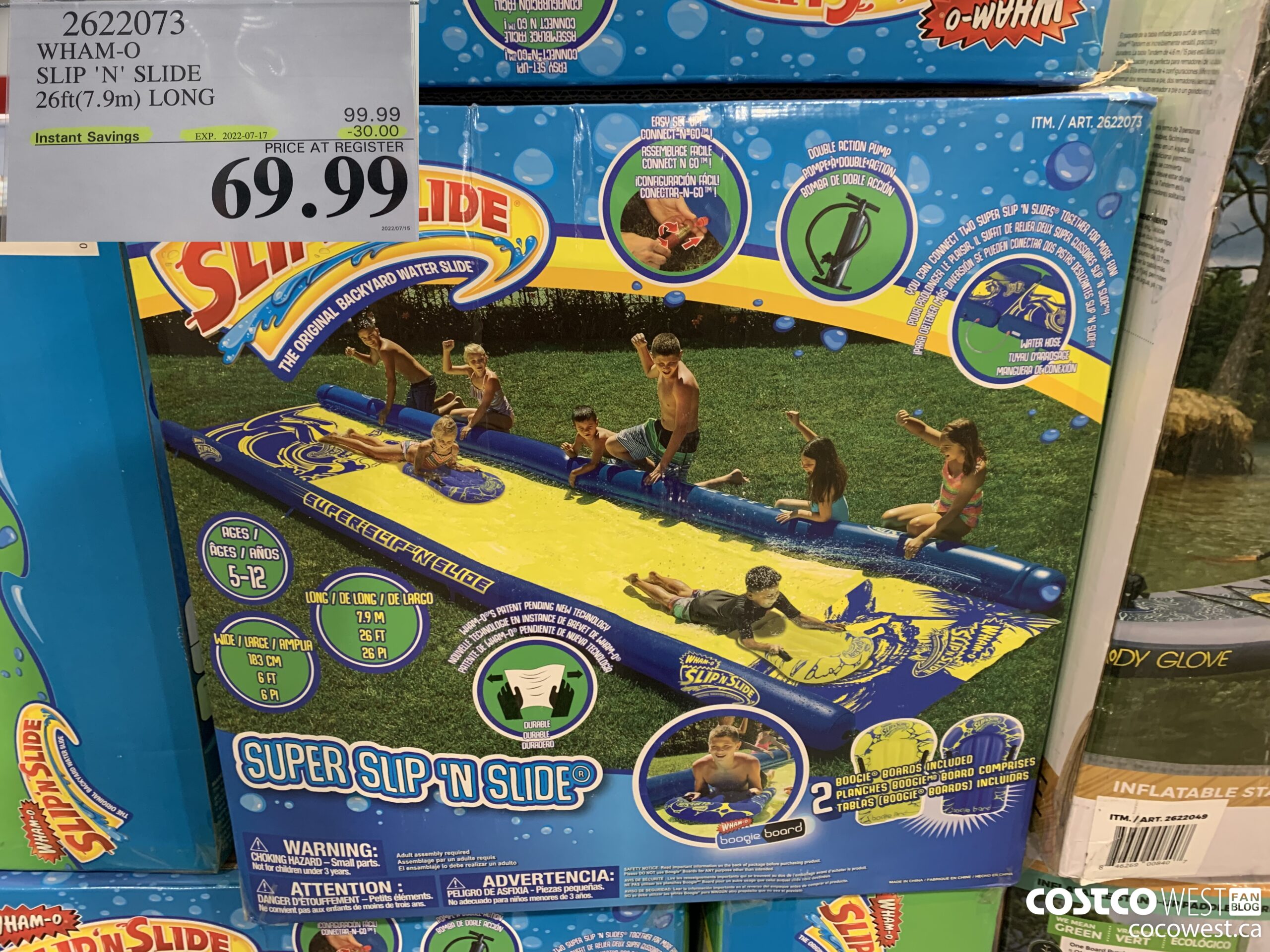 2622073 WHAM-O “SLIP 'N' SLIDE 26ft(7.9m) LONG  ($30.00 INSTANT SAVINGS EXPIRES ON 2022-07-17) $69.99