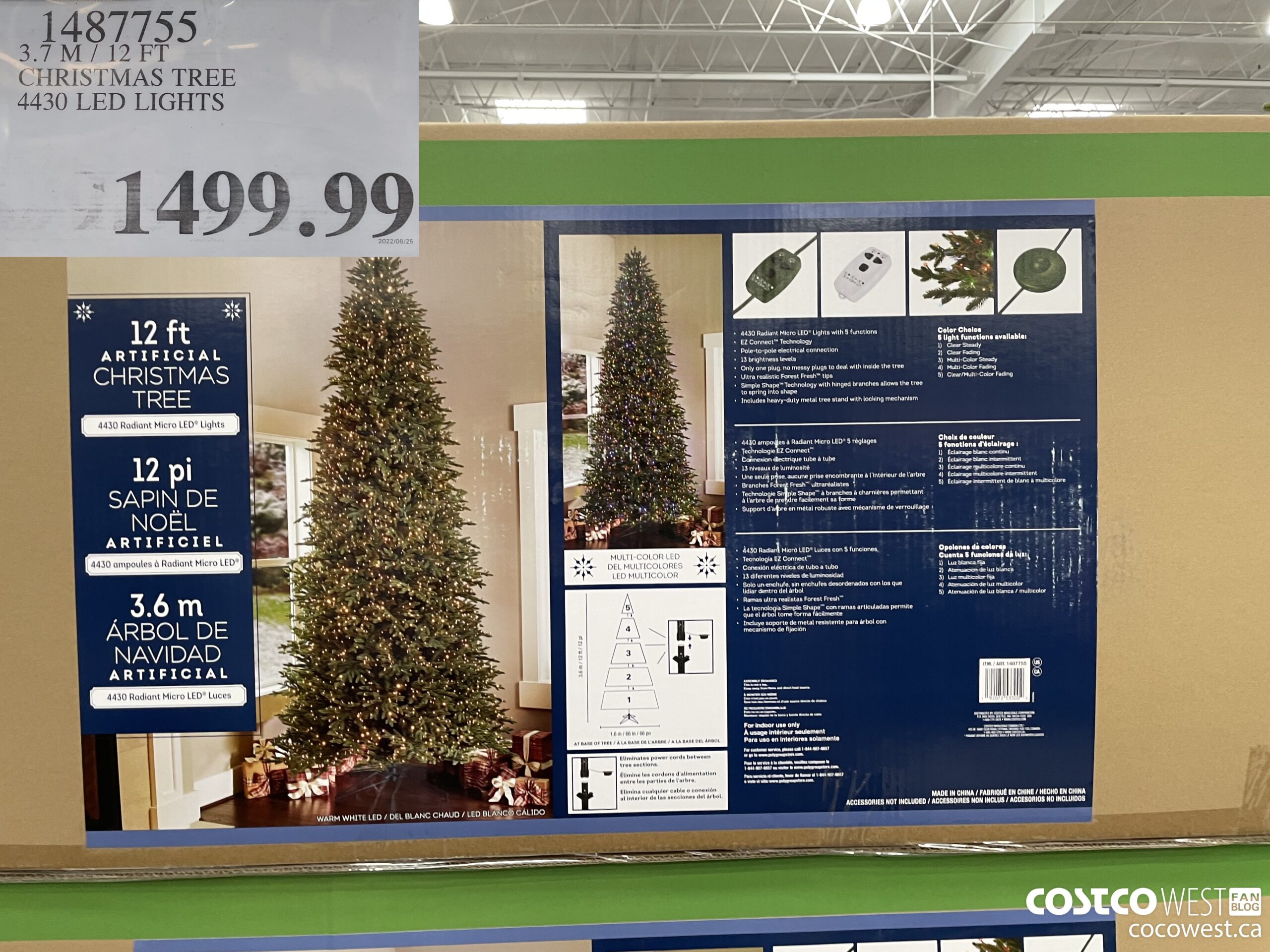 1487755 3.7 M / 12 FT CHRISTMAS TREE 4430 LED LIGHTS $1499.99