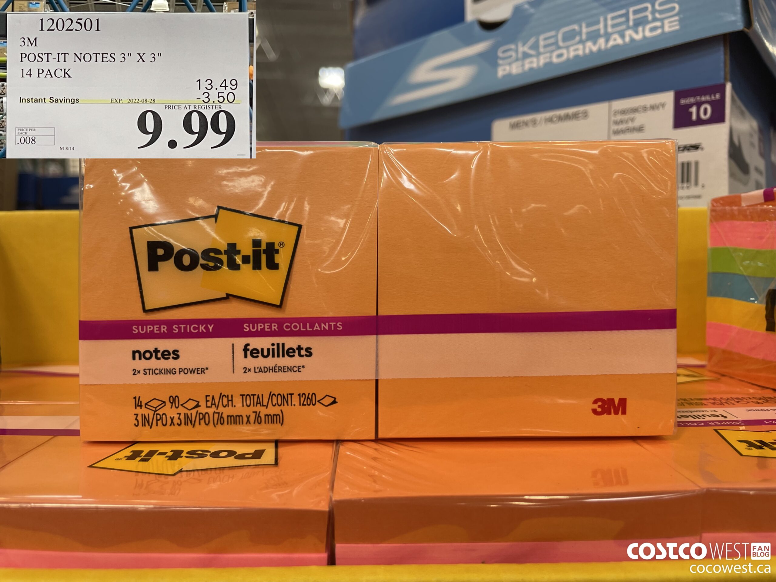 1202501 3M POST-IT NOTES 3” X 3” 14 PACK ($3.50 INSTANT SAVINGS EXPIRES ON 2022-08-28) $9.99